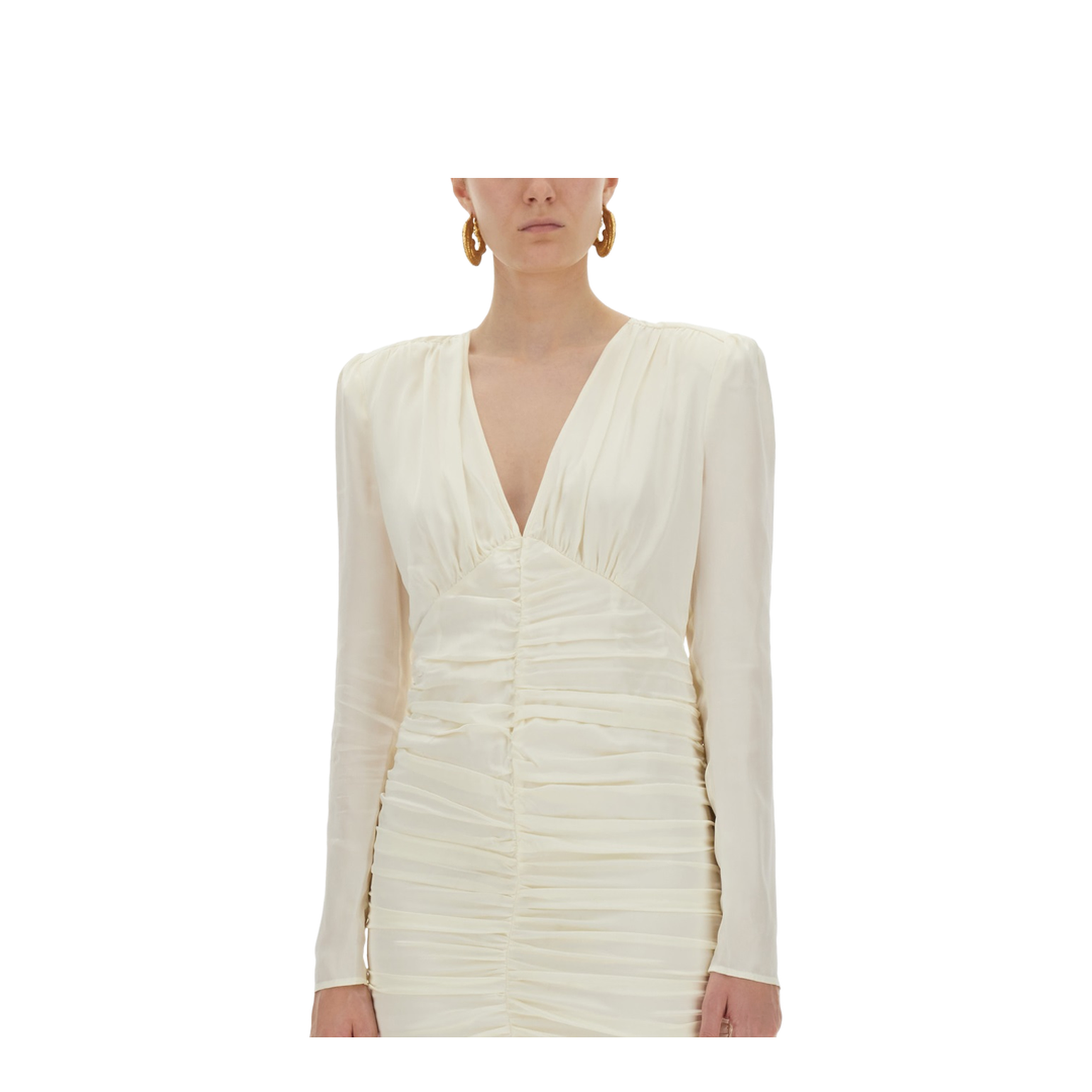 Satin Gathered Mini Dress - Image 2