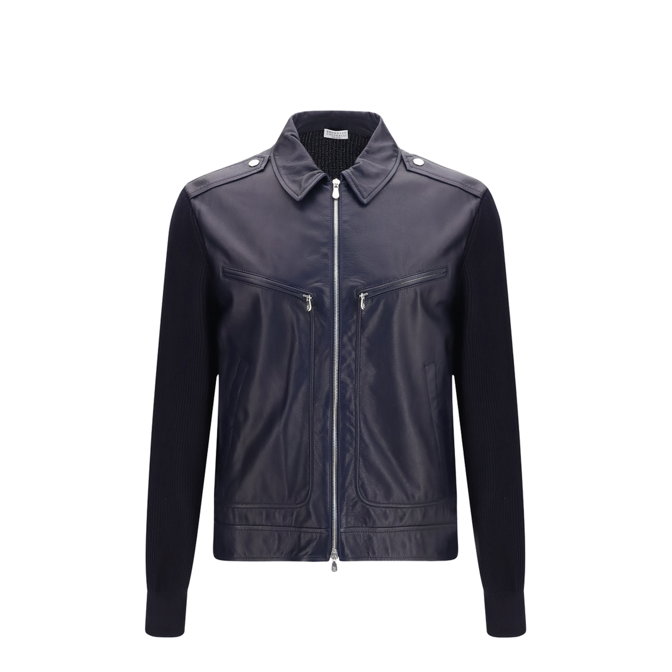 Leather and Knit Jacket - Image 1