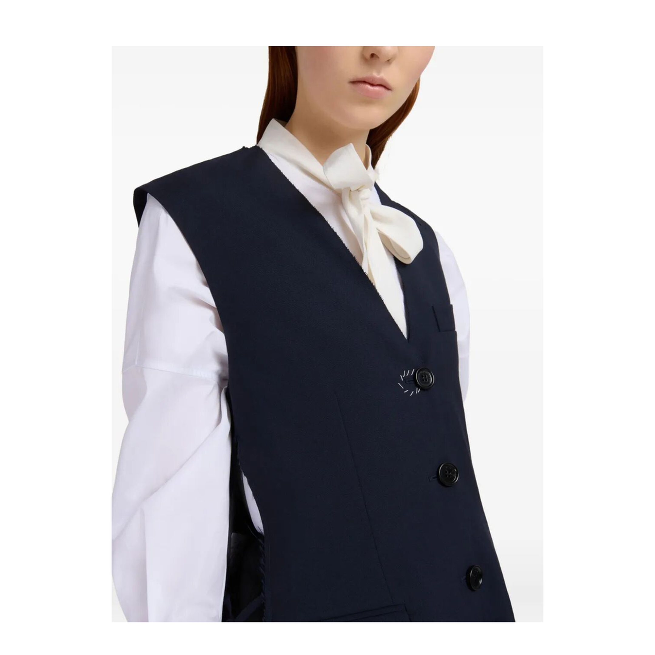 Wool Waistcoat with Side Slits - Image 4
