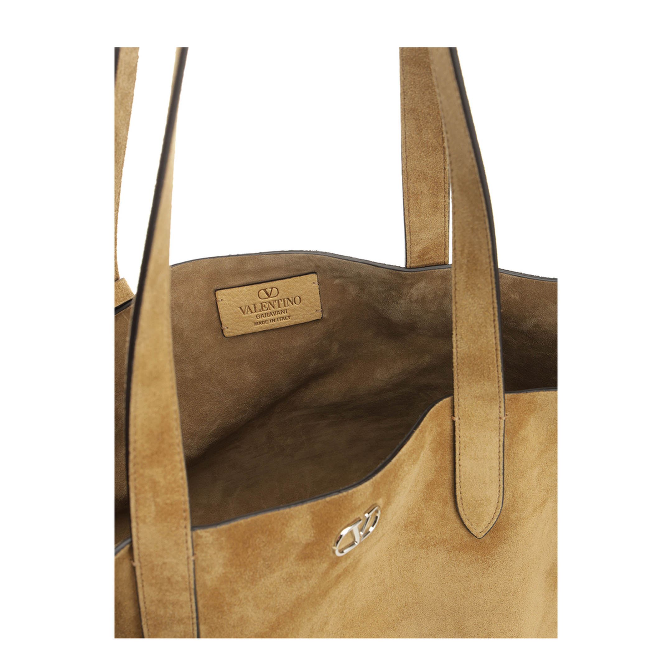 Beige Suede Shopping Bag - Image 4