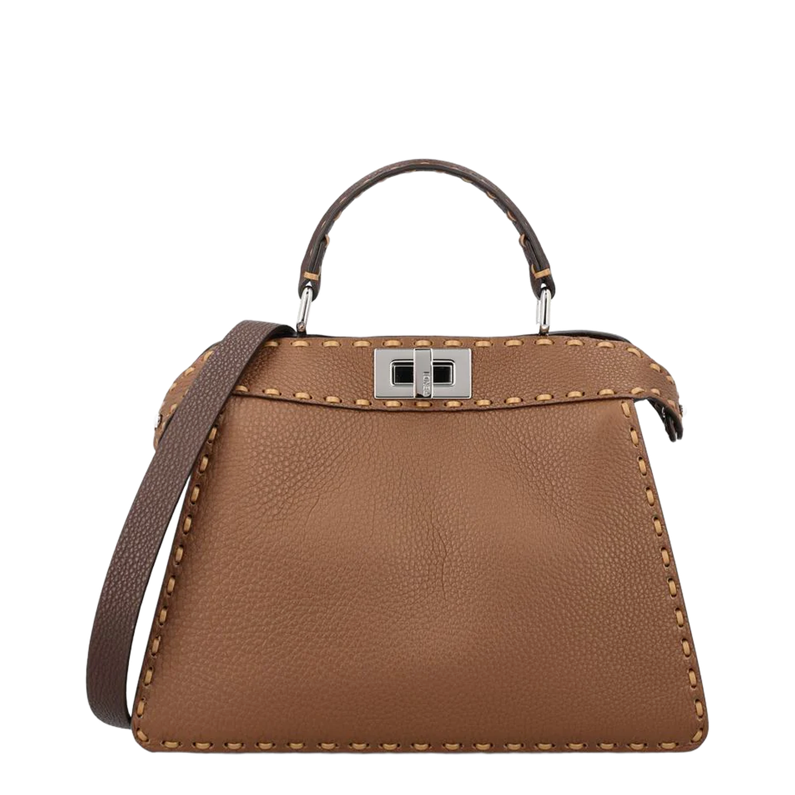 Peekaboo ISeeU Small Shoulder Bags Leather Brown - Image 1
