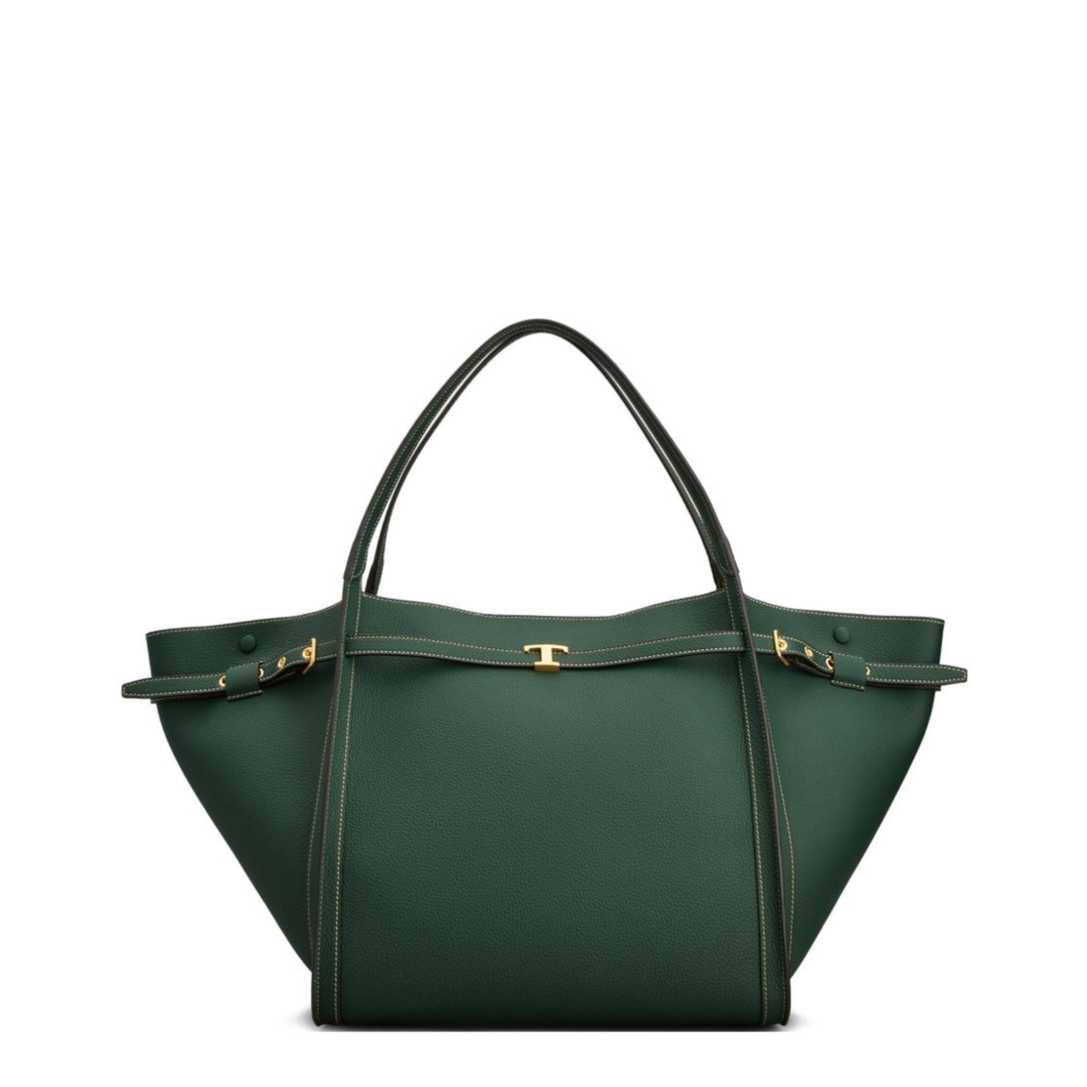 Medium Calf Leather Shopping Bag - Green - Image 1