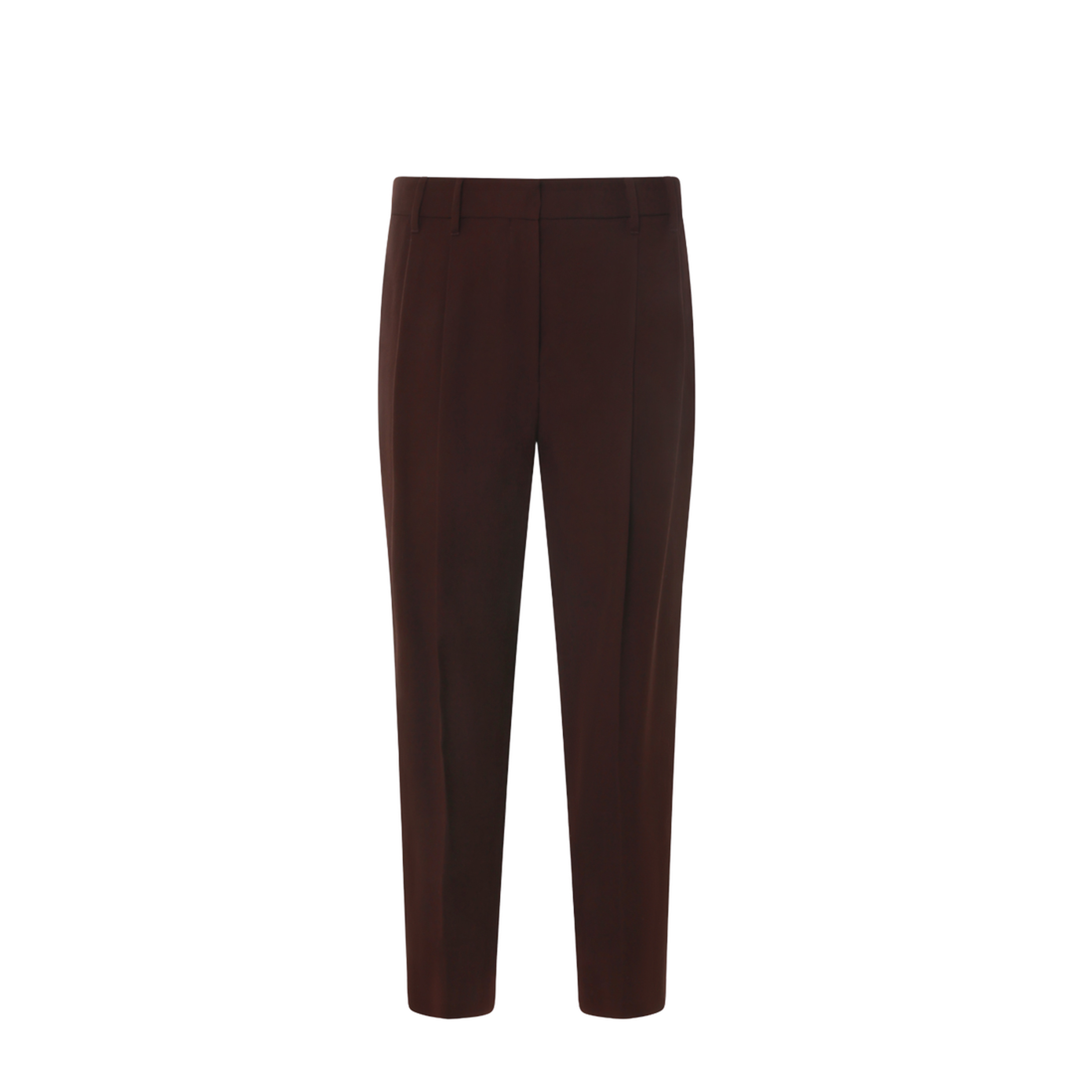 Wool Blend Trousers - Brown - Image 1