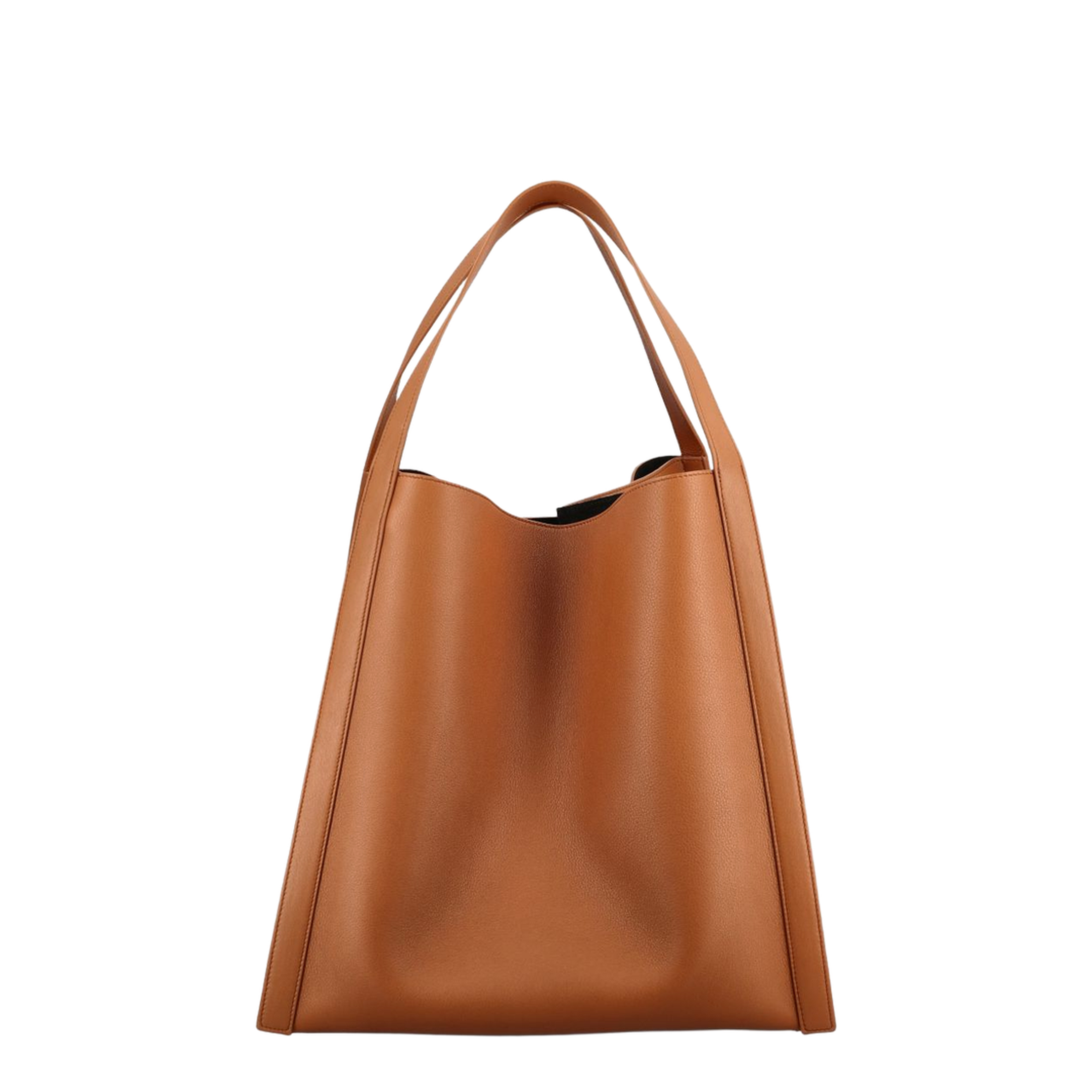 Double Cube Leather Handbag - Brown - Image 2