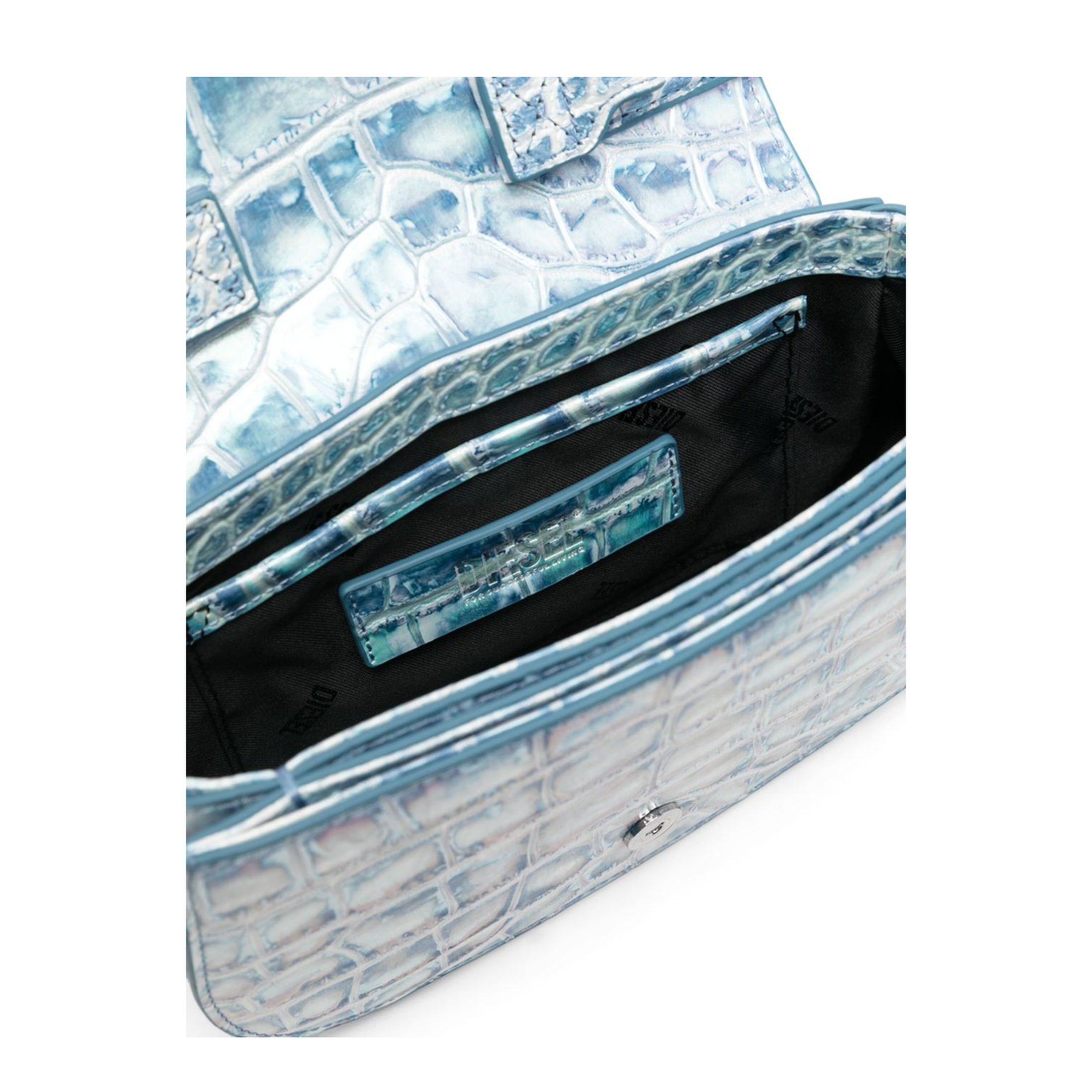 1DR Shoulder Bag Medium Polyurethane - Clear Blue - Image 4