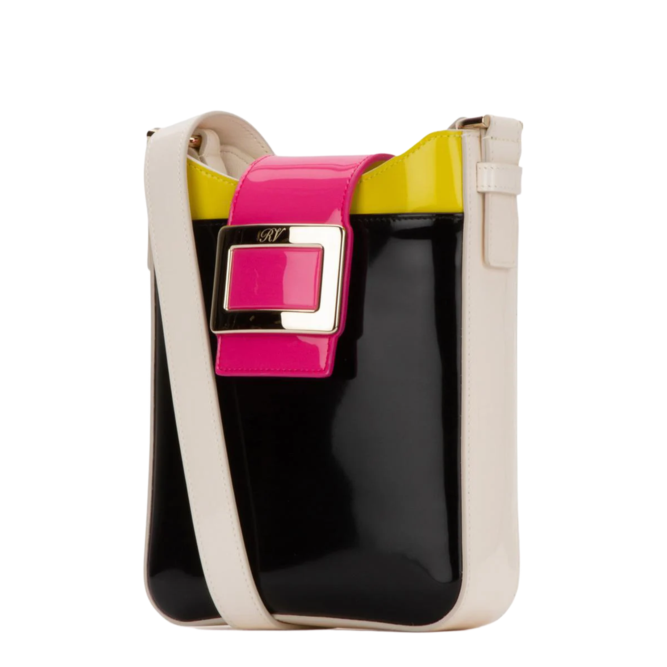 Belle Vivier Colour-Block Patent Leather Crossbody - Black/Multicolour - Image 2