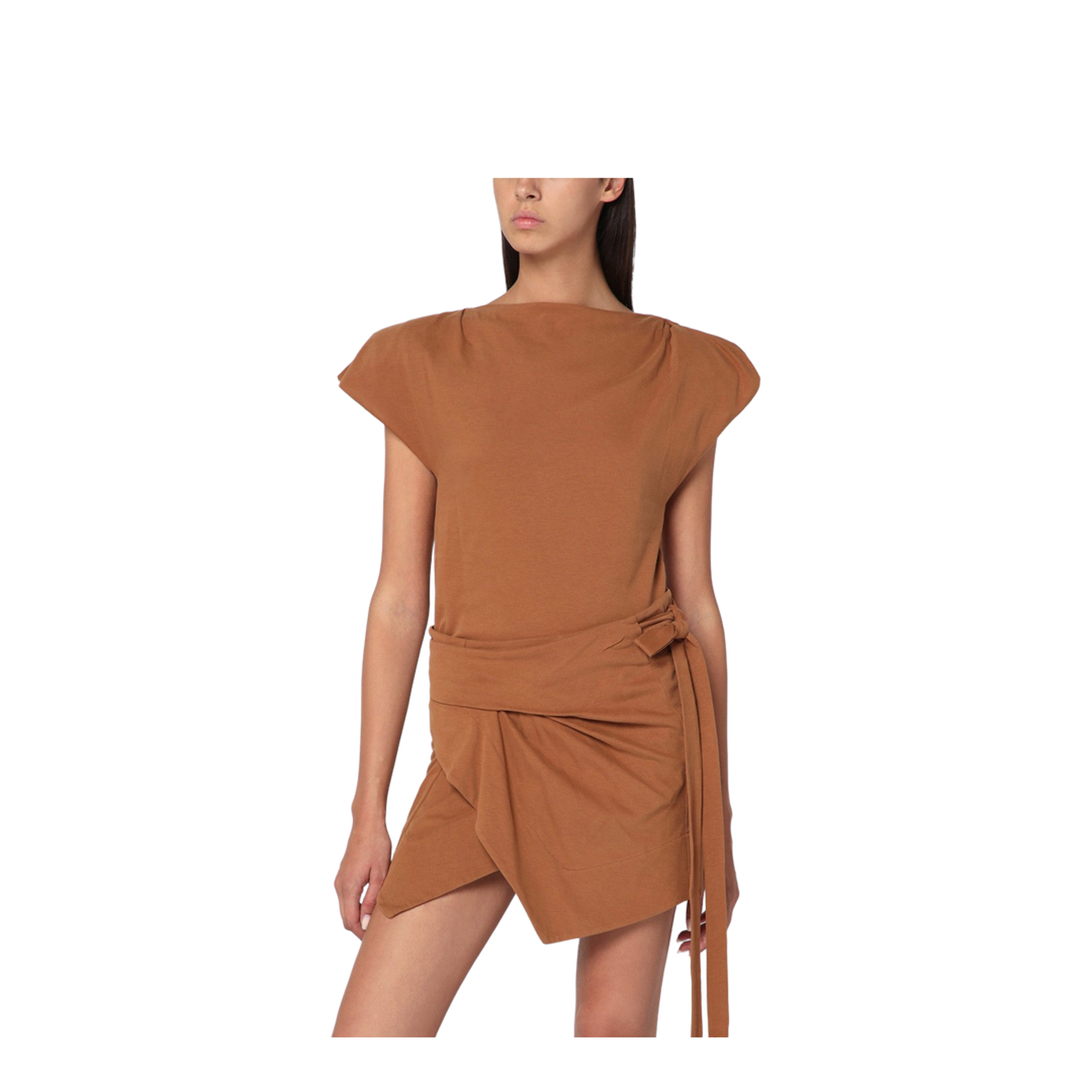 Asymmetrical Sebani T-shirt in Caramel Colour - Image 1