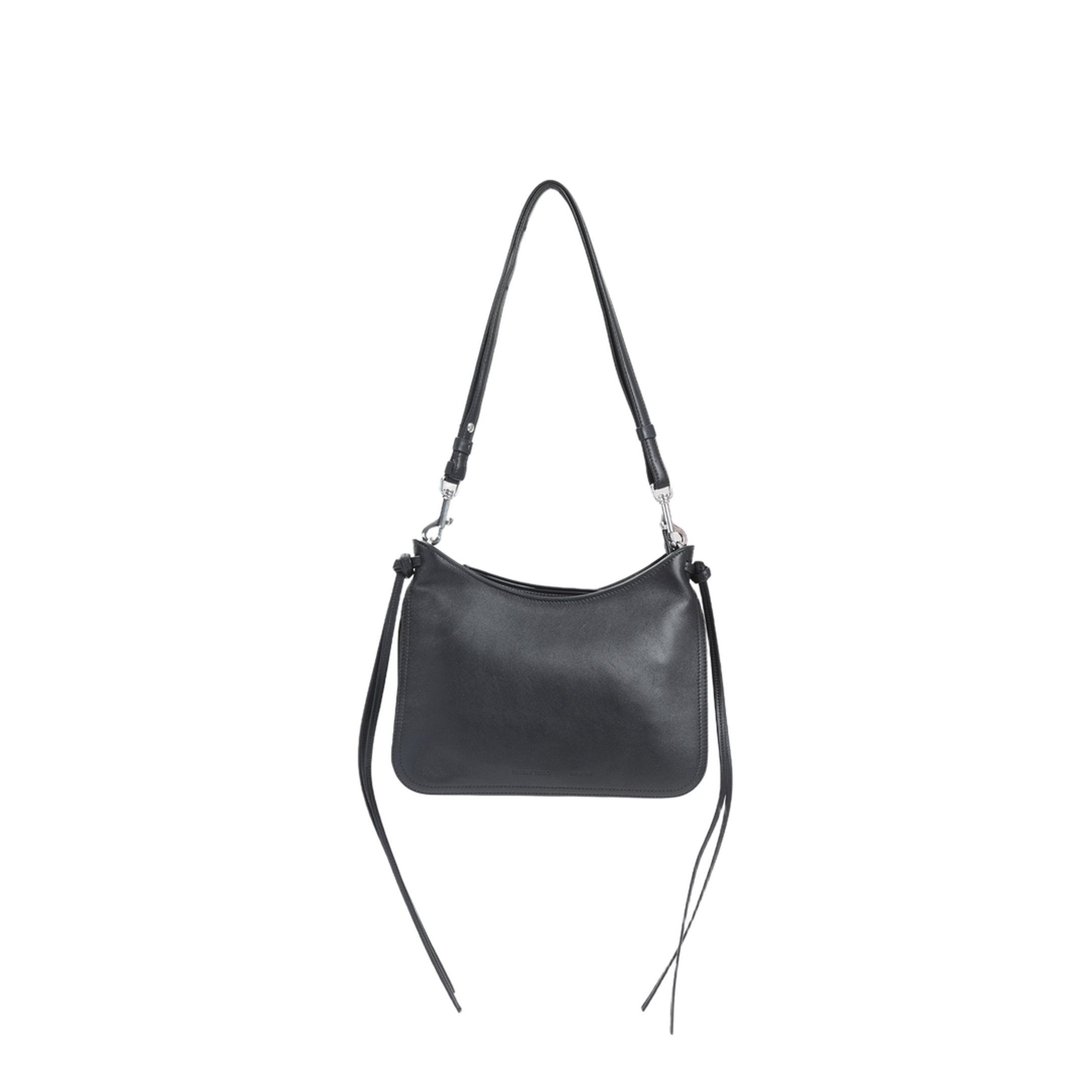 Small Calf Leather Shoulder Bag - Black - Image 1