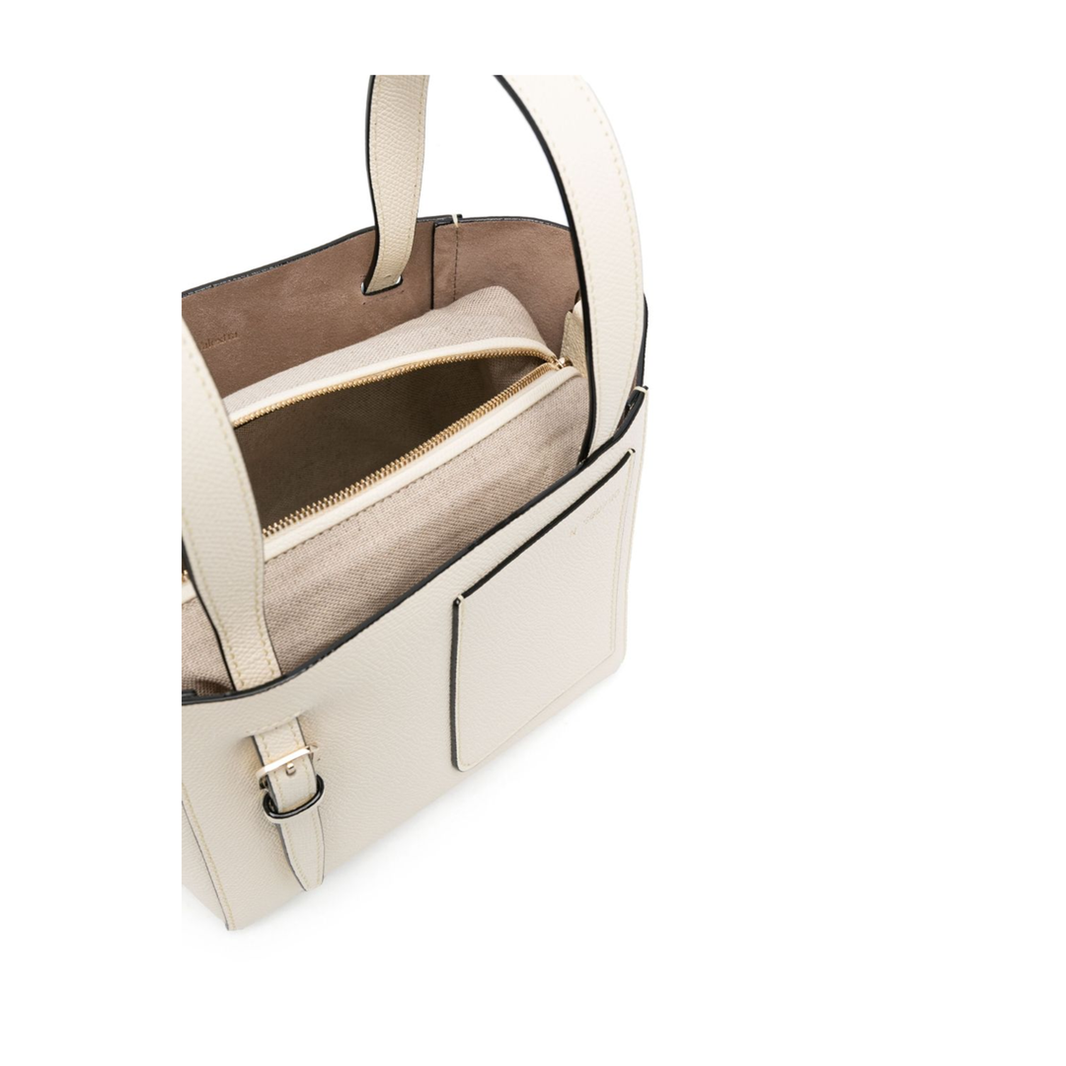 Soft Bucket Micro Calfskin Bucket Bag - Pergamena White - Image 5