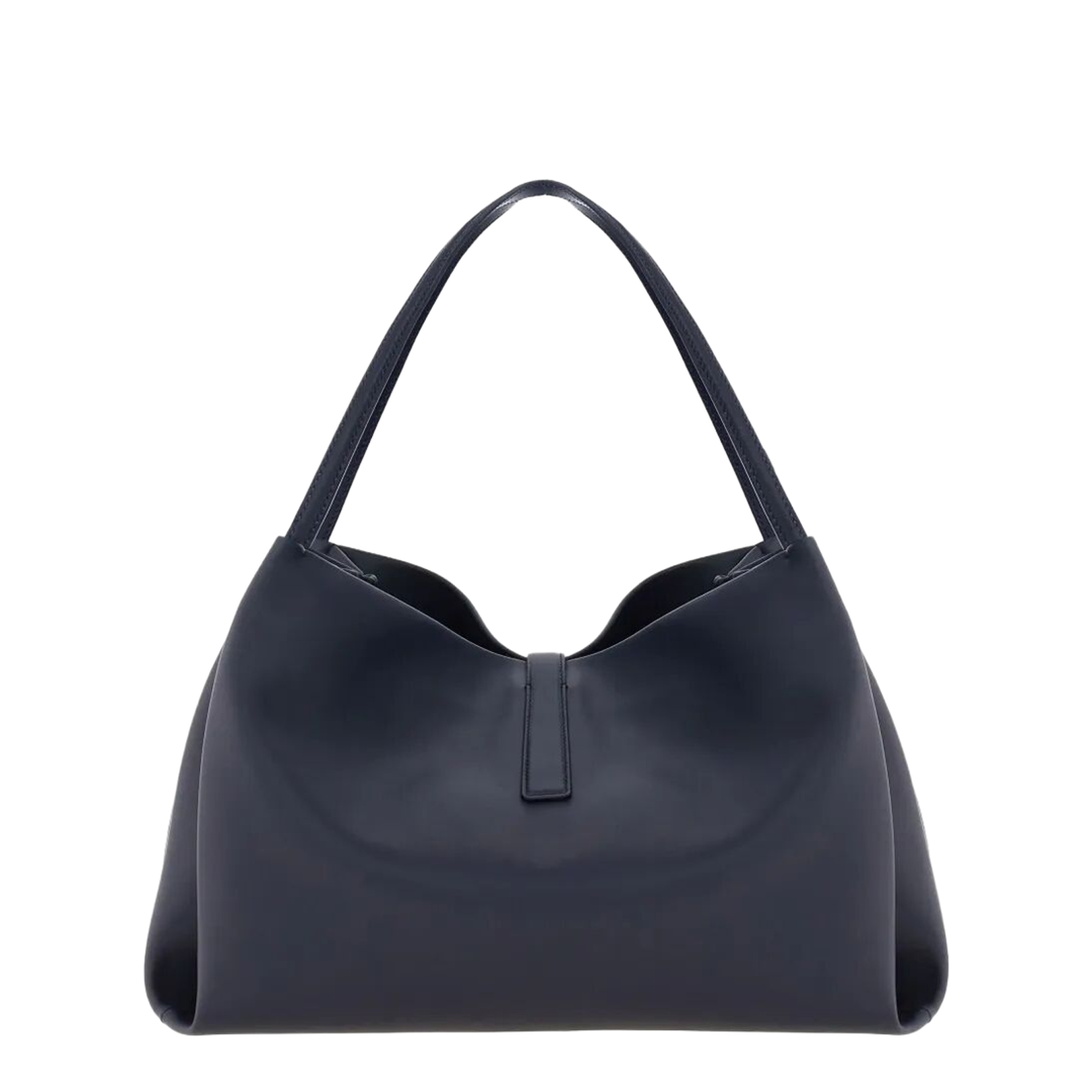 Large Leather Softened Tote Bag Blue - Image 4