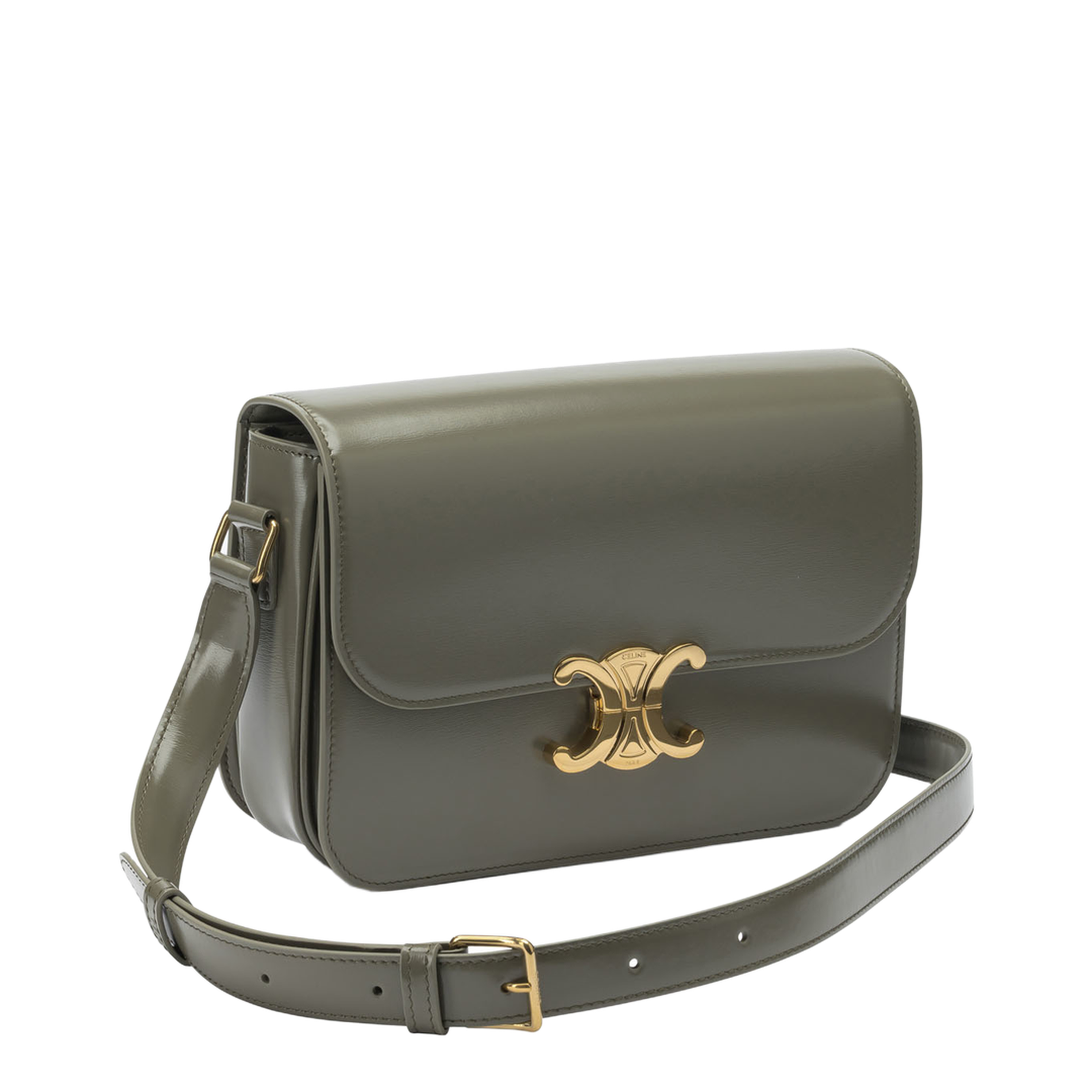 Triomphe Calfskin Crossbody Bag - Golden Khaki - Image 2
