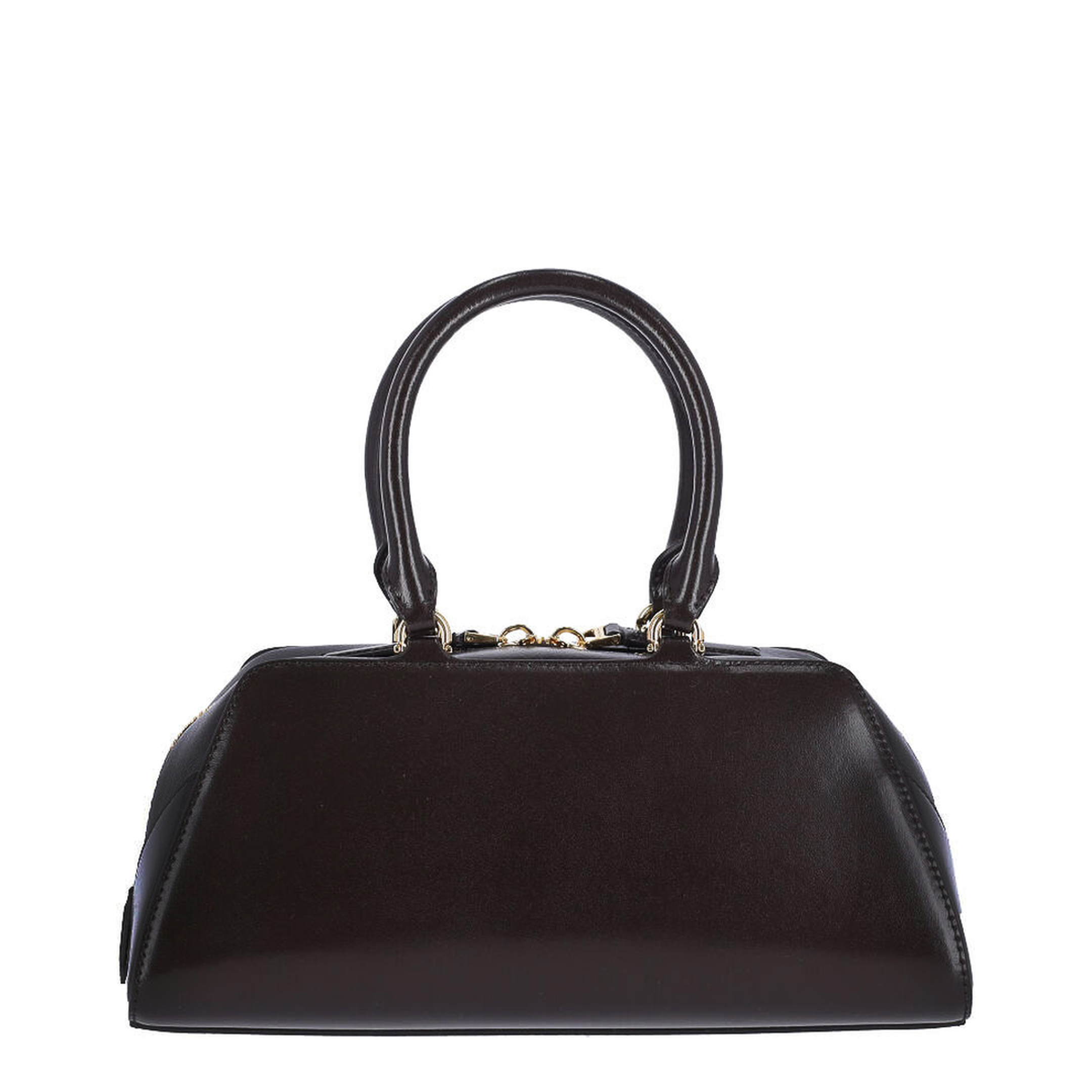 Antigona East-West Small Box Leather Handbag - Chocolate - Image 3