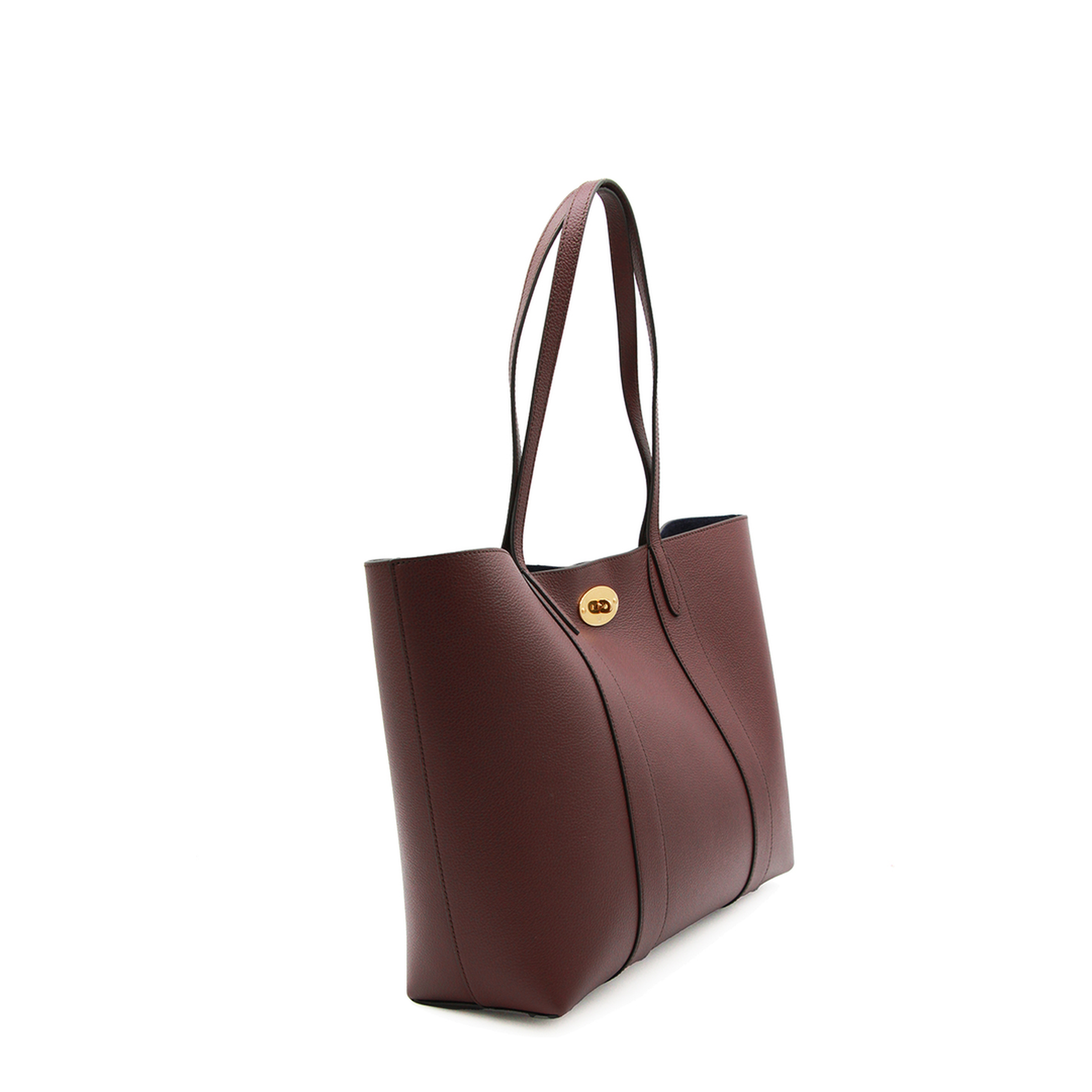 Bayswater Small Classic Grain Leather Tote - Burgundy - Image 3