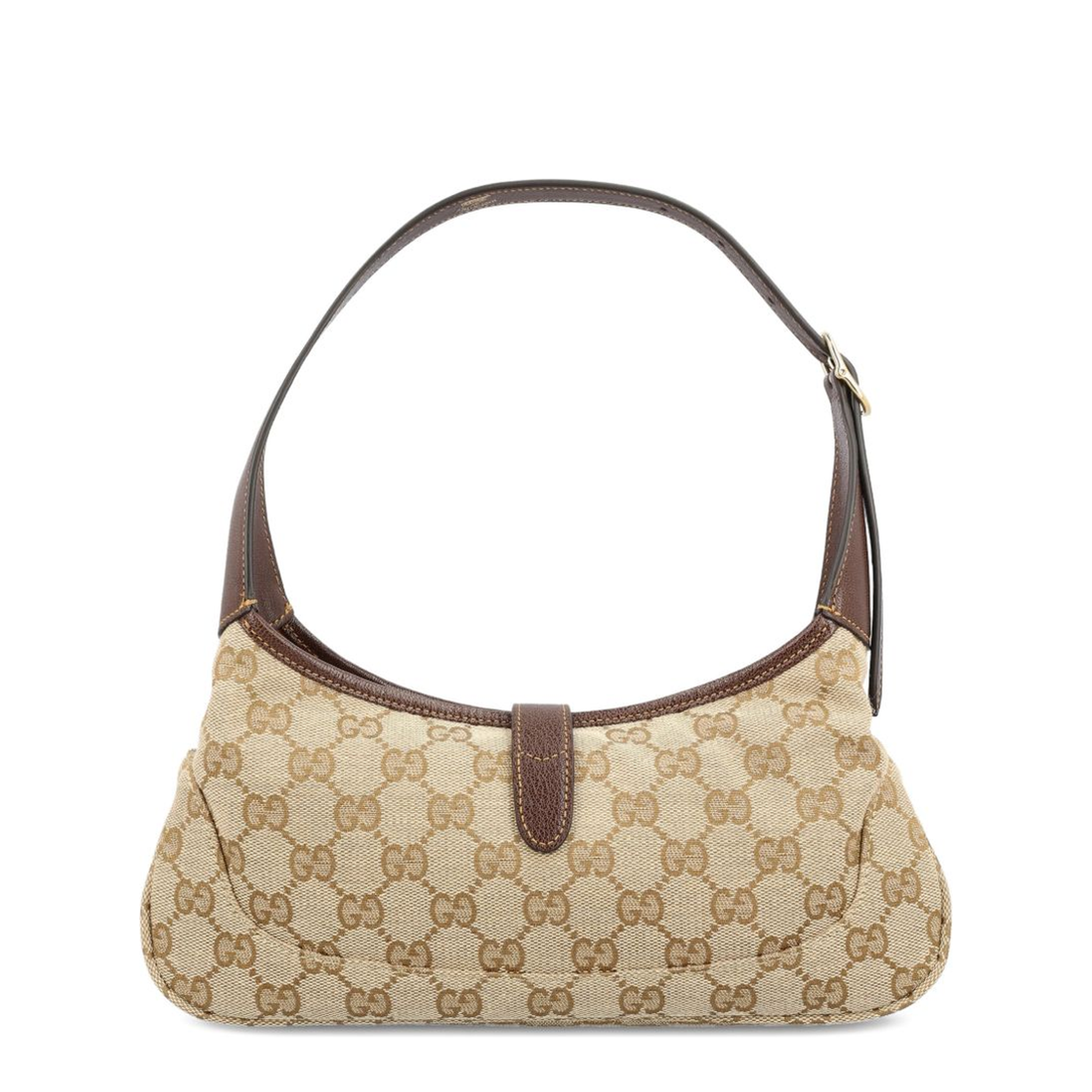 Jackie Slim Medium GG Canvas Shoulder Bag - Sand and Dark Brown - Image 2