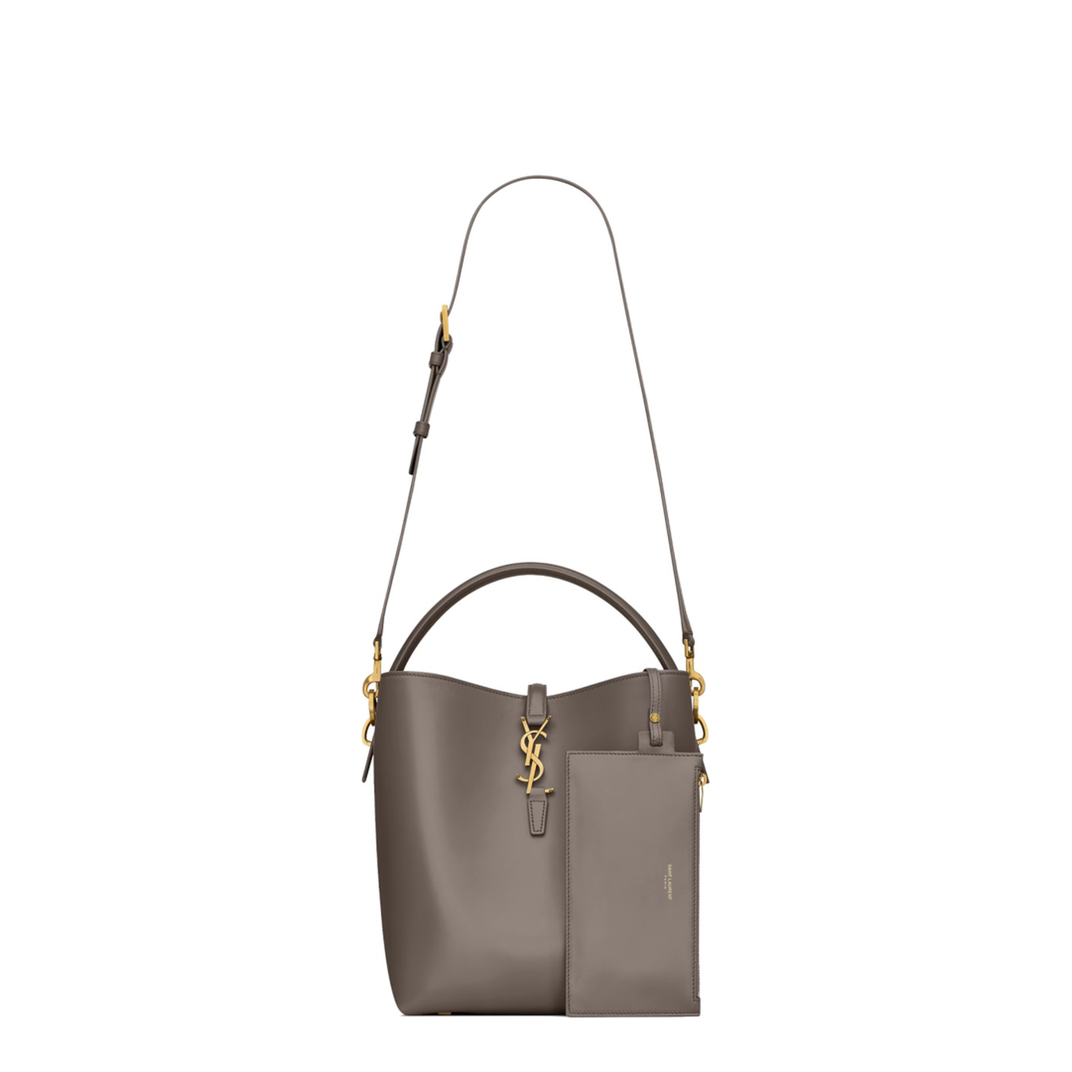 LE 37 Shiny Leather Shoulder Bags - Grey - Image 3