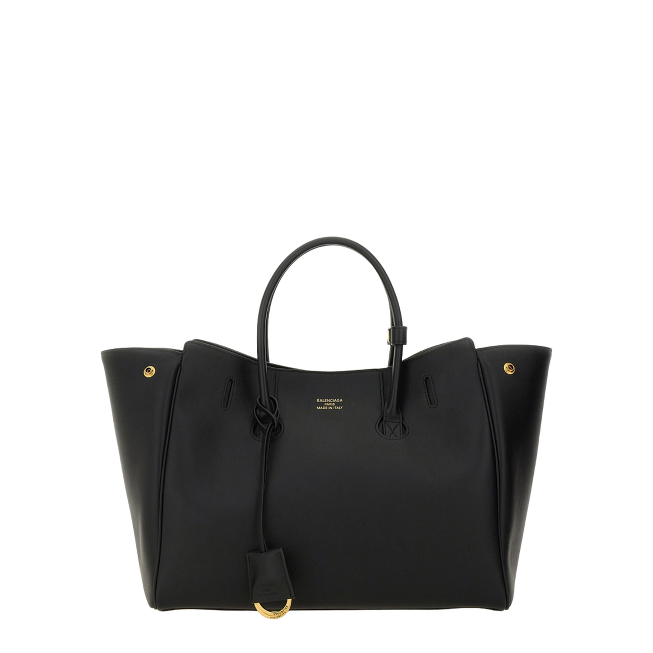 Carry All Hampton Small Calf Leather Tote - Black - Image 1