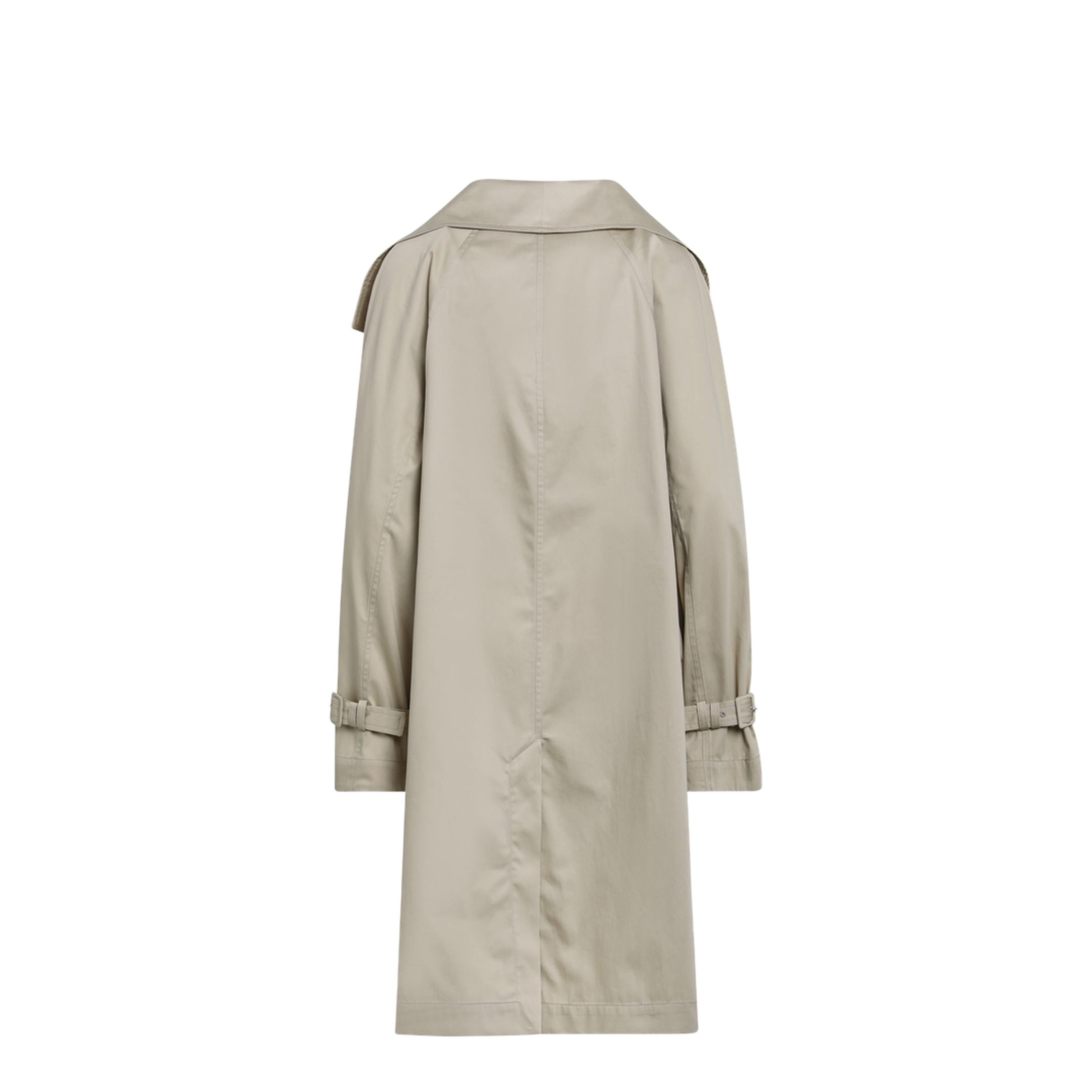 Oversize Organic Cotton Trench Coat in Beige - Image 2