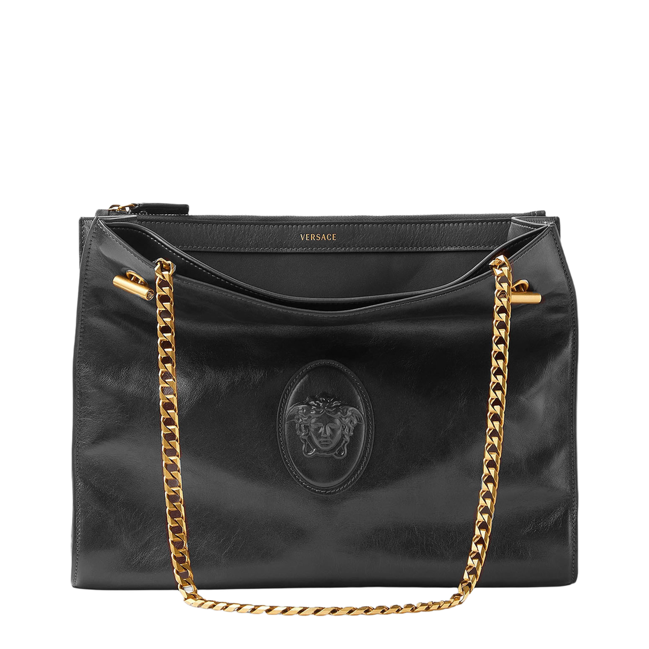 Cabine Calf Leather Shoulder Bag - Black - Image 1