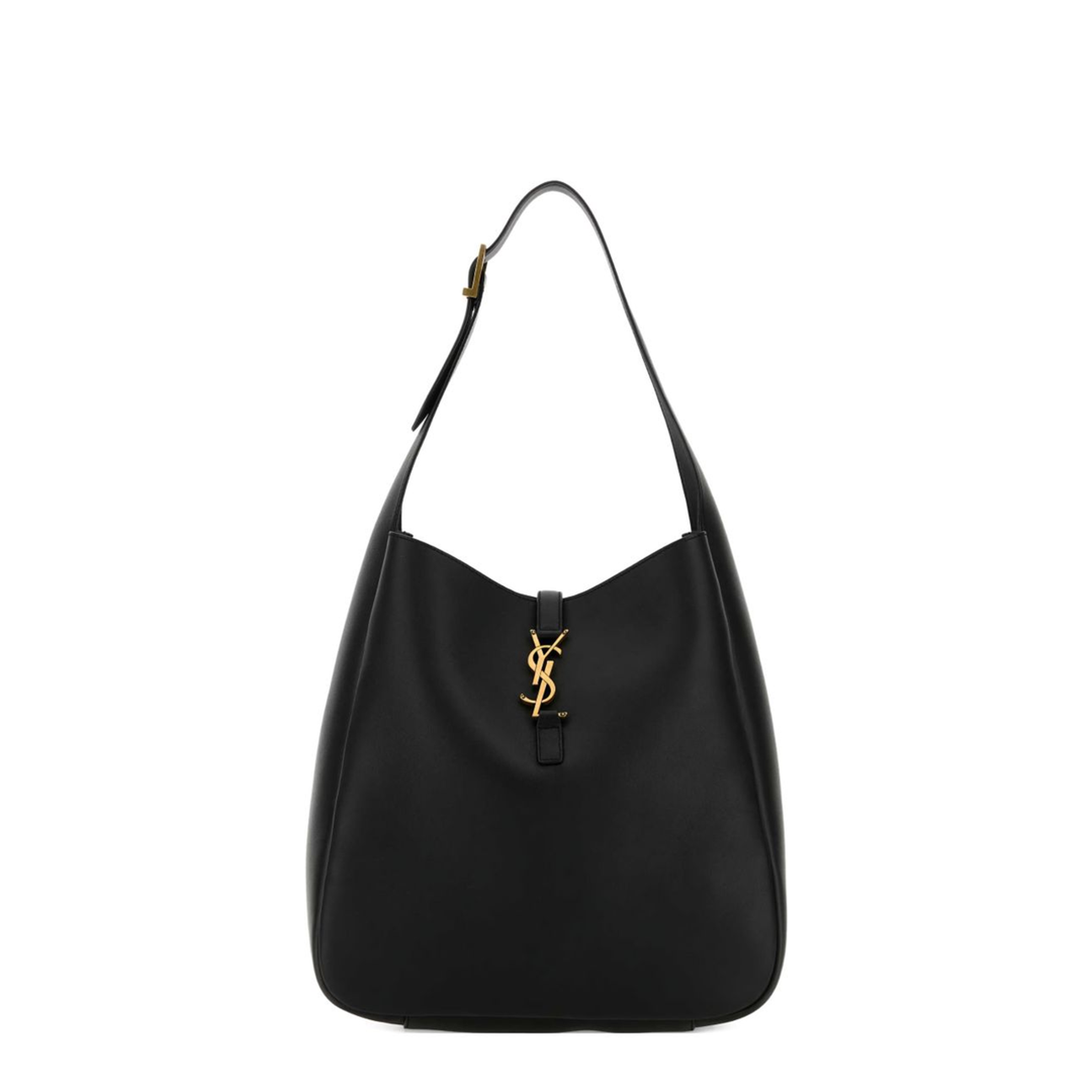 Le 5 À 7 Supple Large Grained Calfskin Shoulder Bag - Black - Image 1