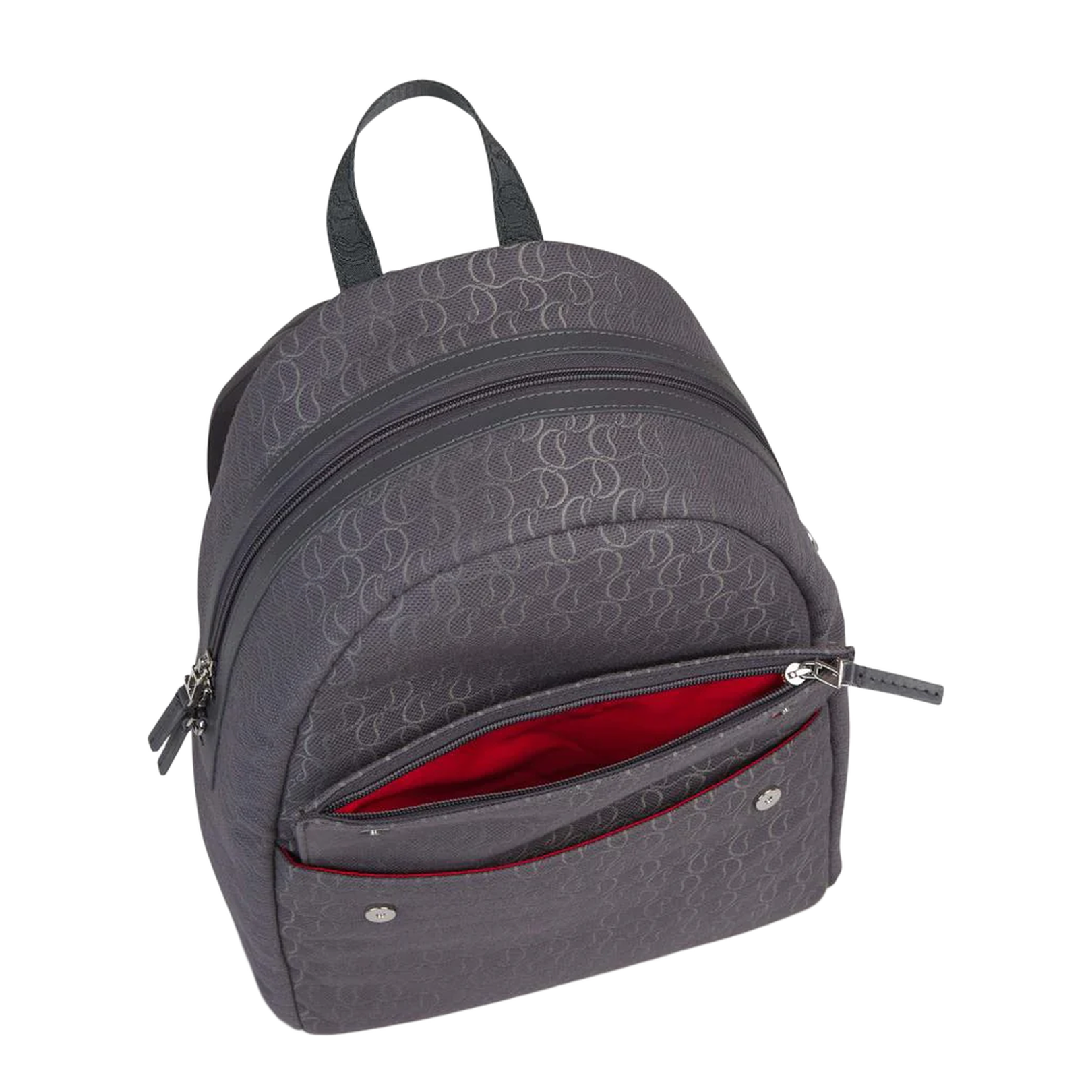 Zip N Flap Backpack Leather Smoky Grey - Image 5