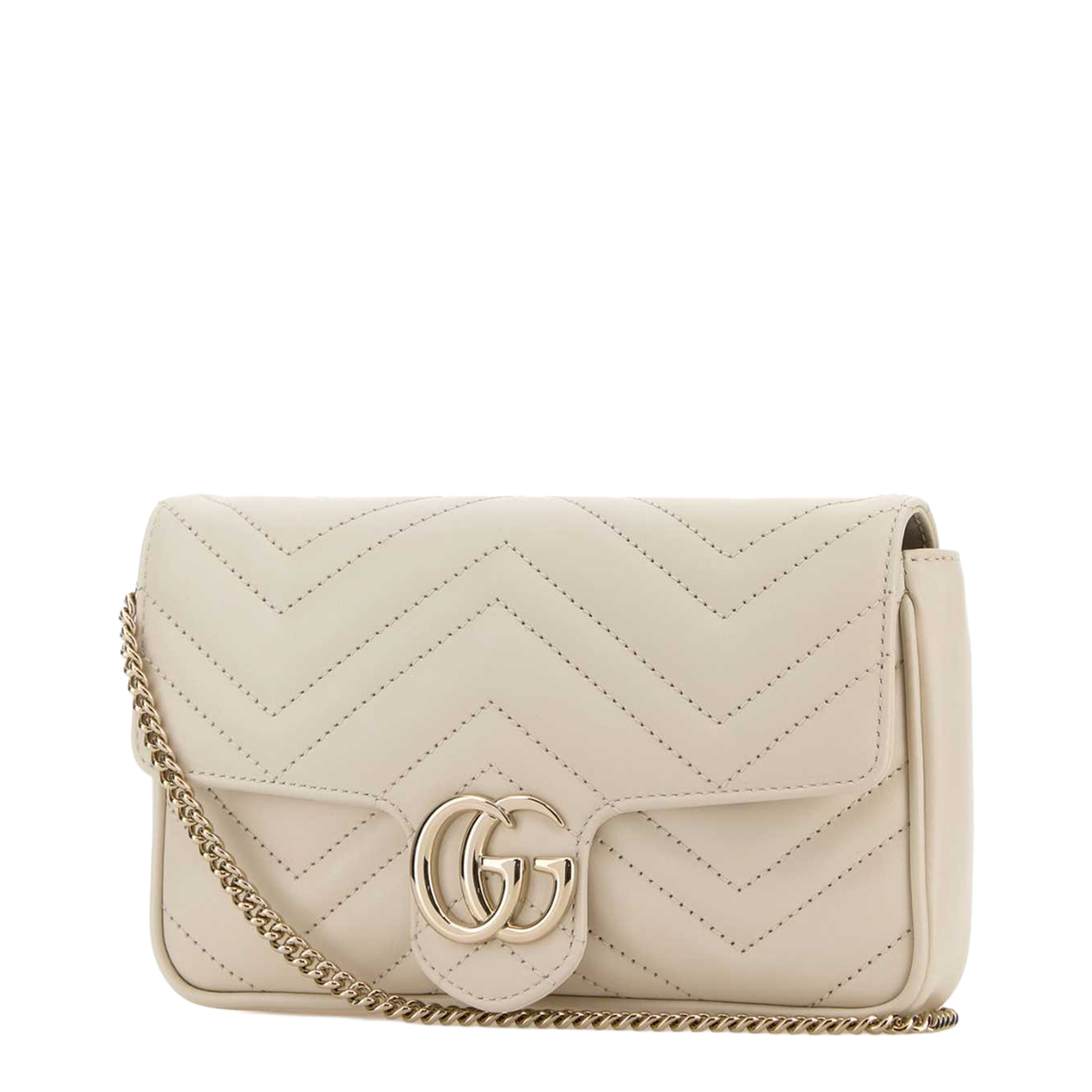 GG Marmont Small Matelassé Chevron Leather Shoulder Bag - White - Image 4