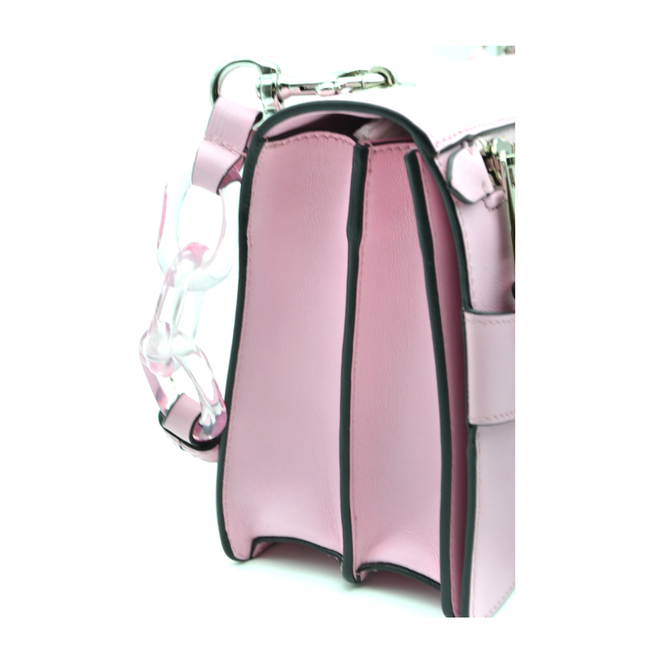 Tie Me Small Leather Hand Bag - Confetti pink - Image 6