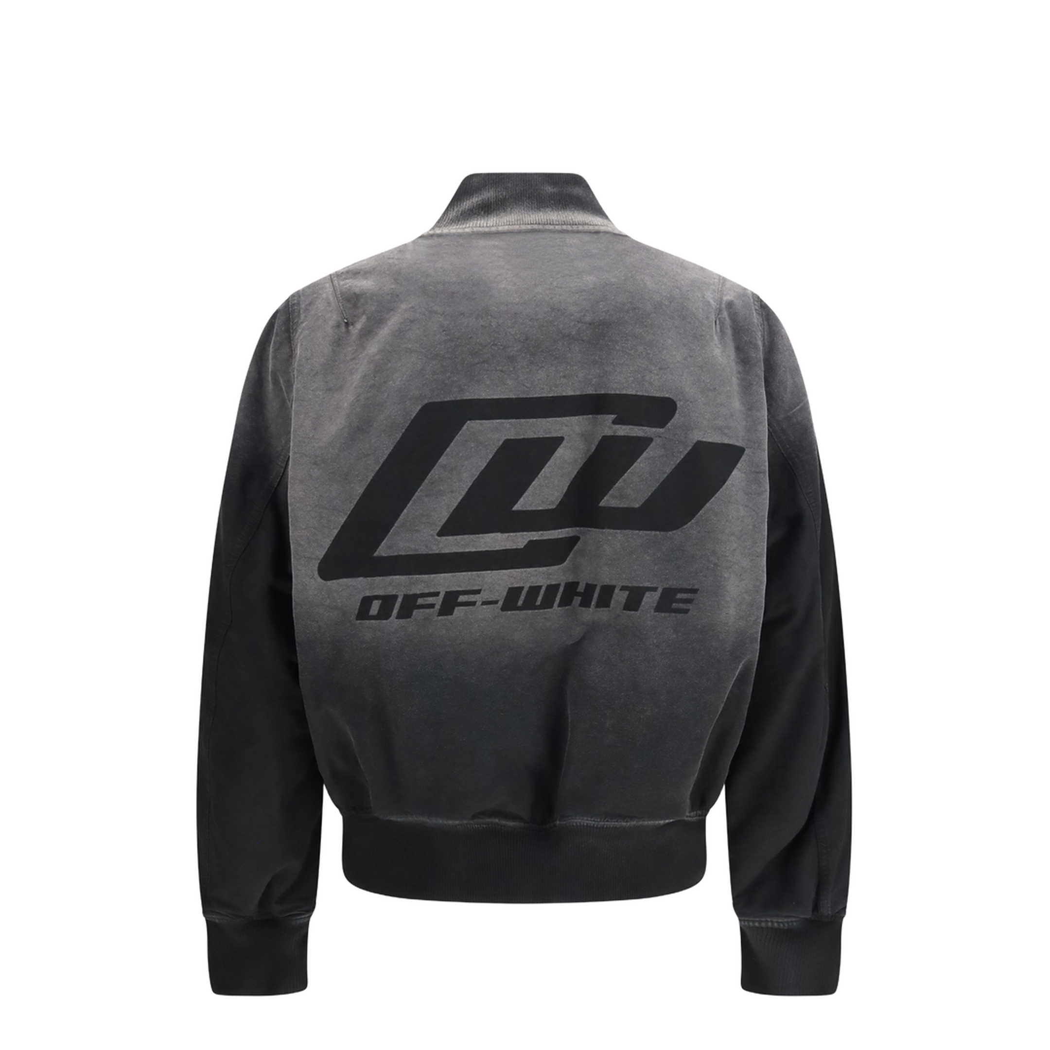 Washed Denim Bomber Jacket - Image 2