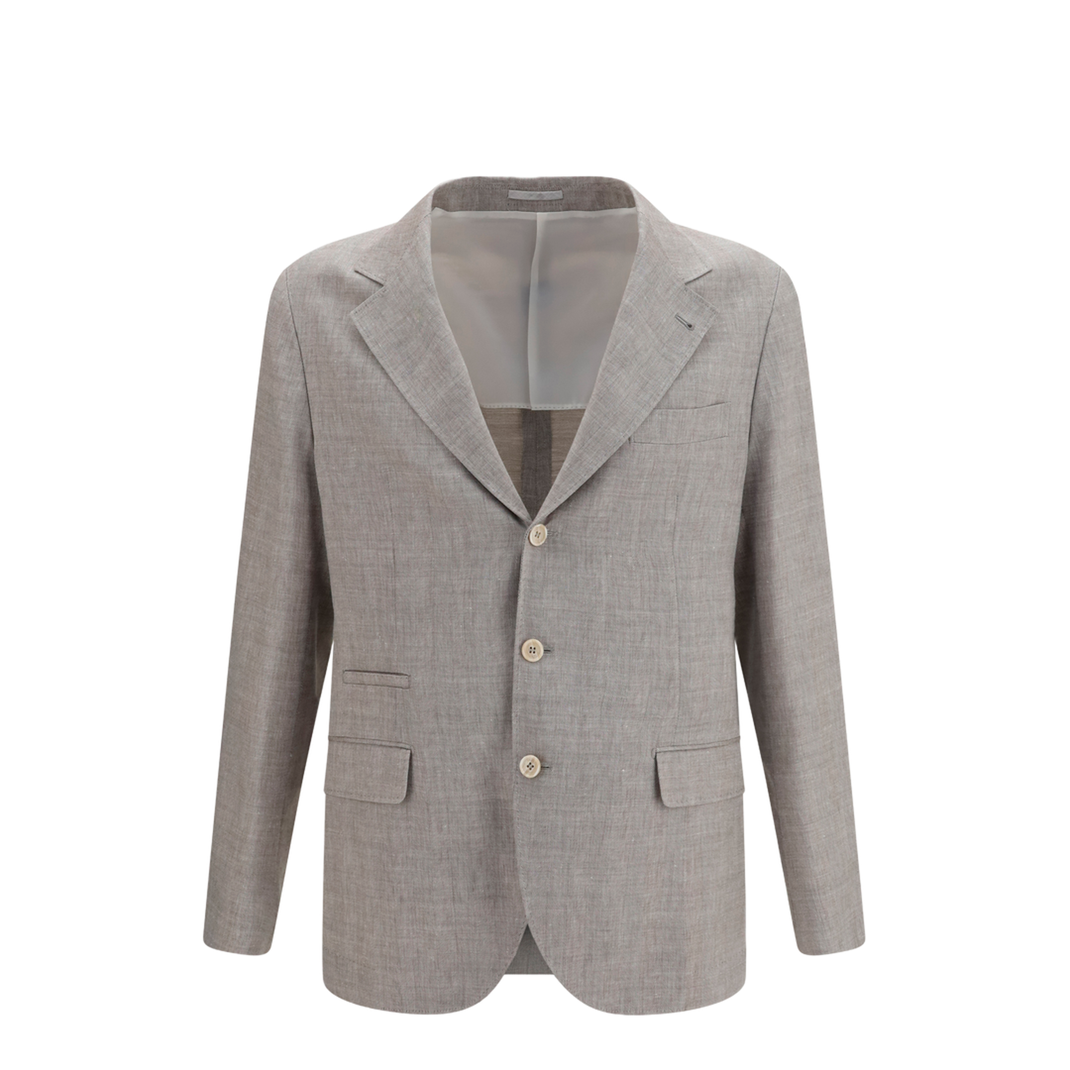 Deconstructed Linen and Wool Chevron Jacket - Image 1