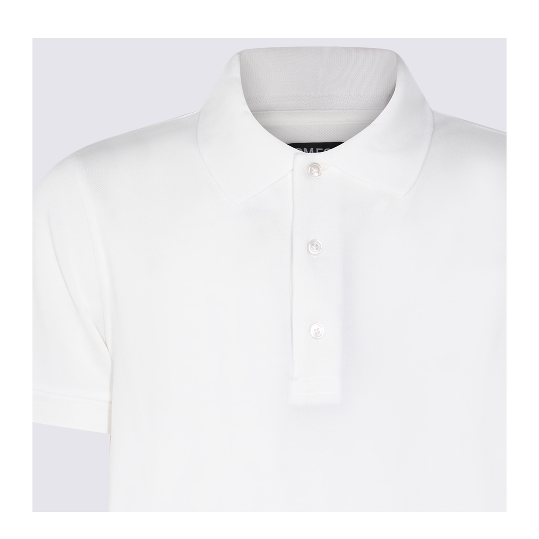 Lyocell Pique Polo Shirt In White - Image 6