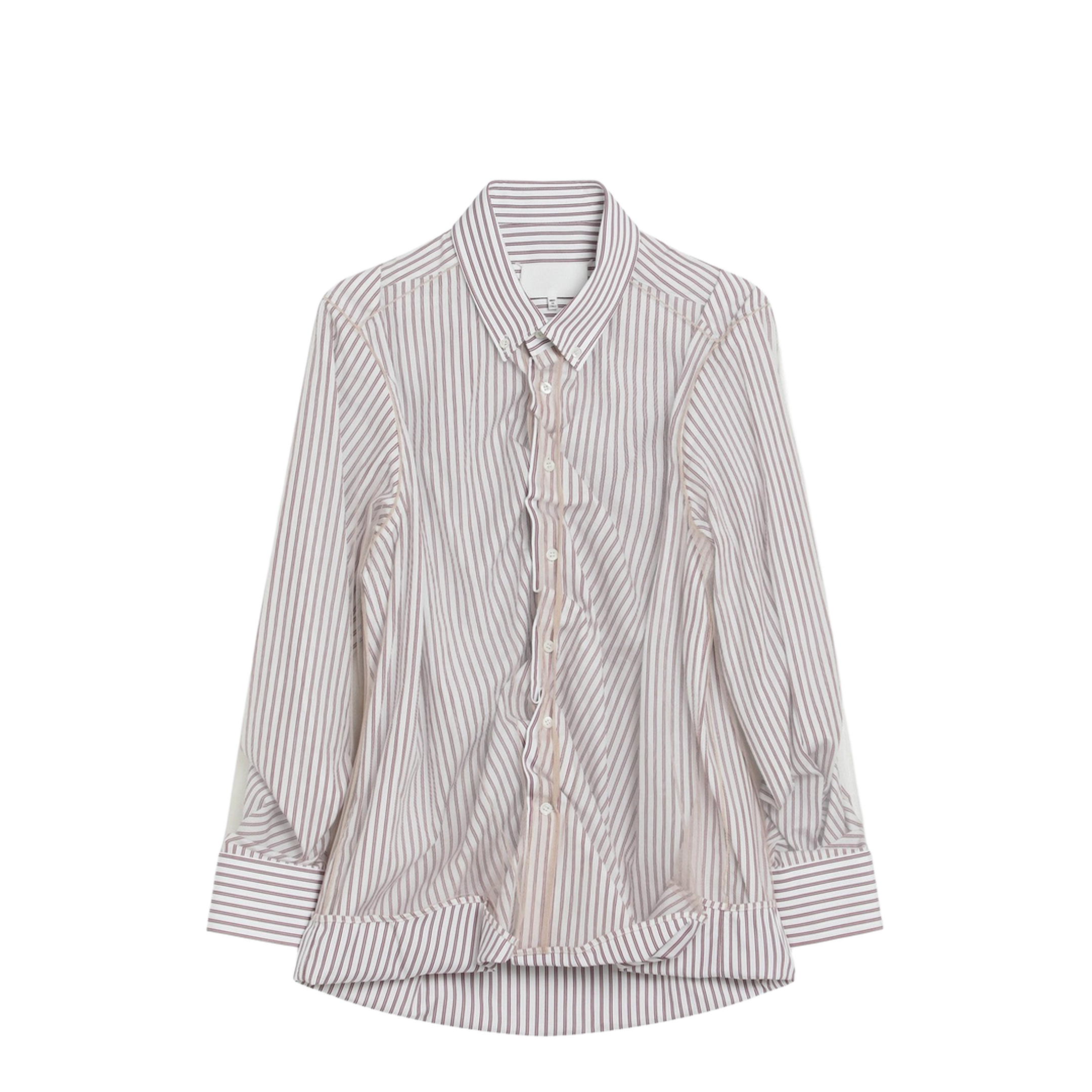 Striped Layered Tulle Shirt - Image 1