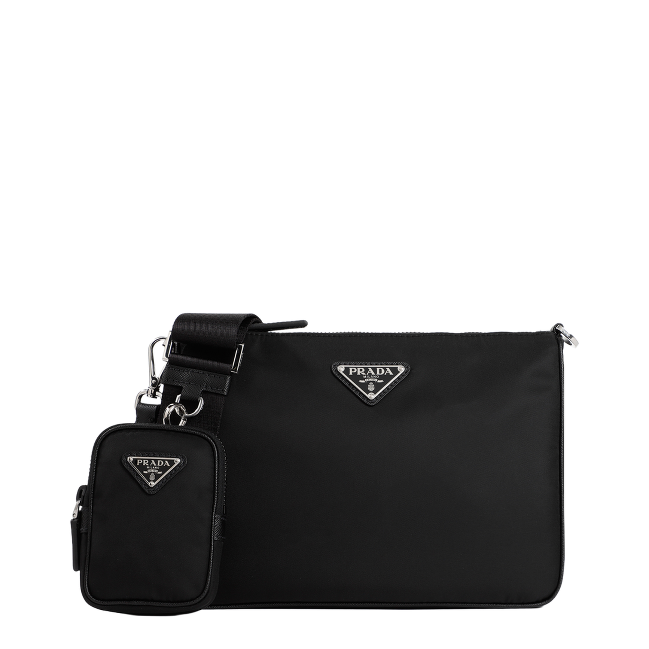Re-Nylon Recycled Nylon Shoulder Bag - Black - Image 2