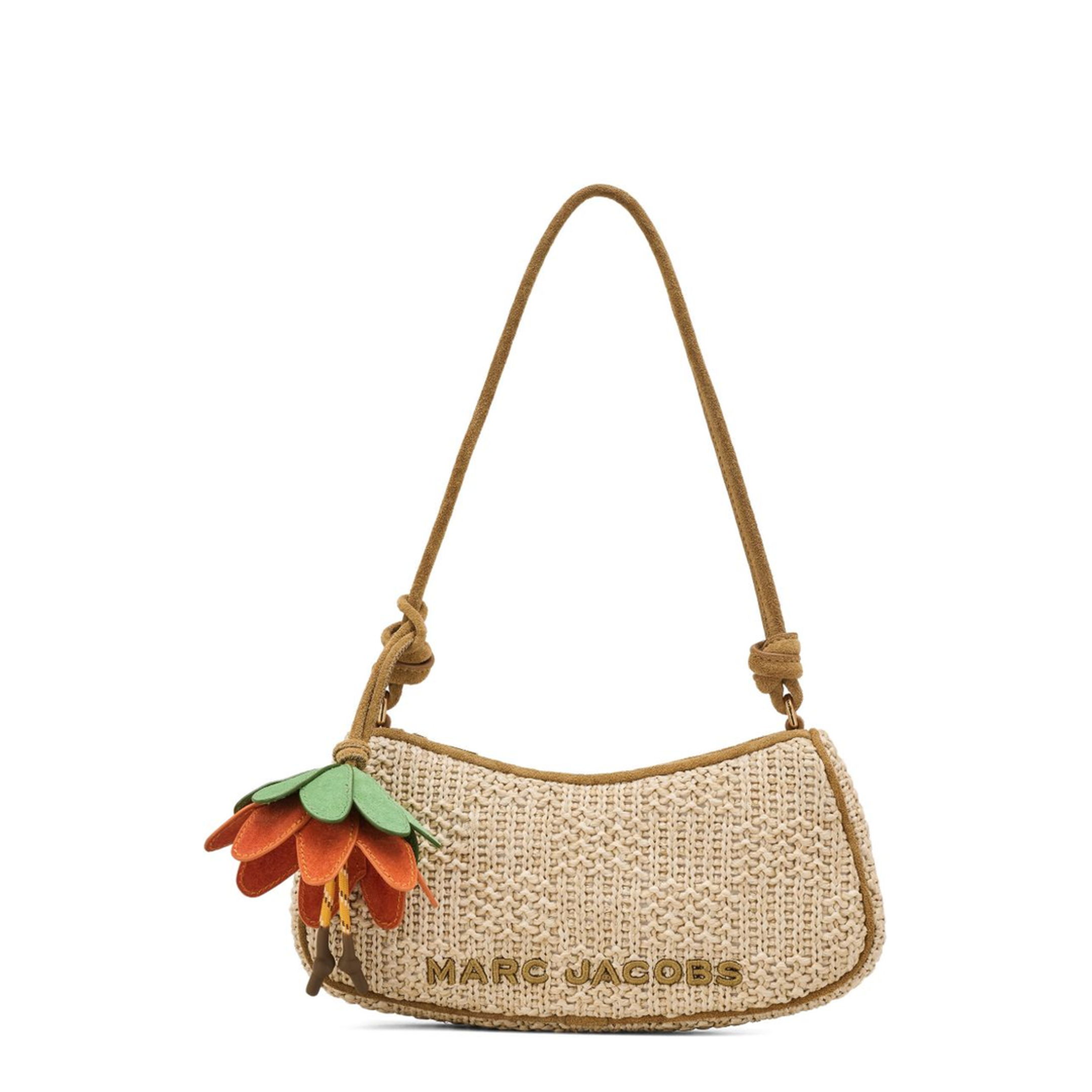 The Summer Woven Charm Shoulder Bag - NATURAL - Image 1