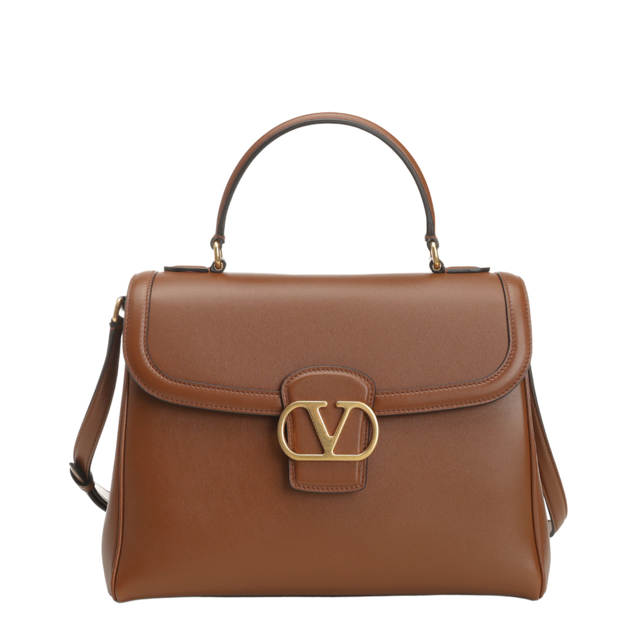 9to5 Large Smooth Calfskin Handbag - Tobacco - Image 1