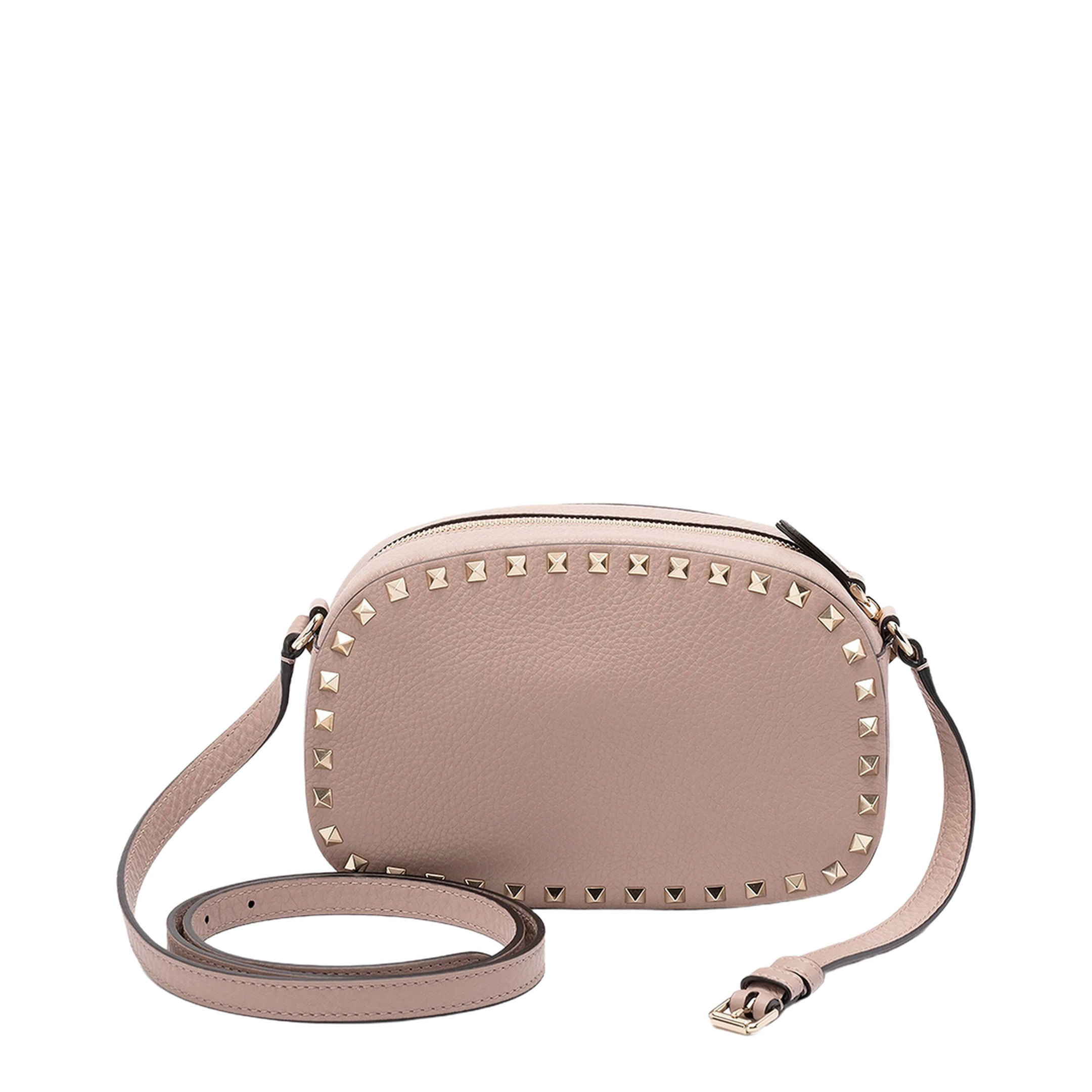 Rockstud Mini Calf Leather Shoulder Bag - Pink - Image 1