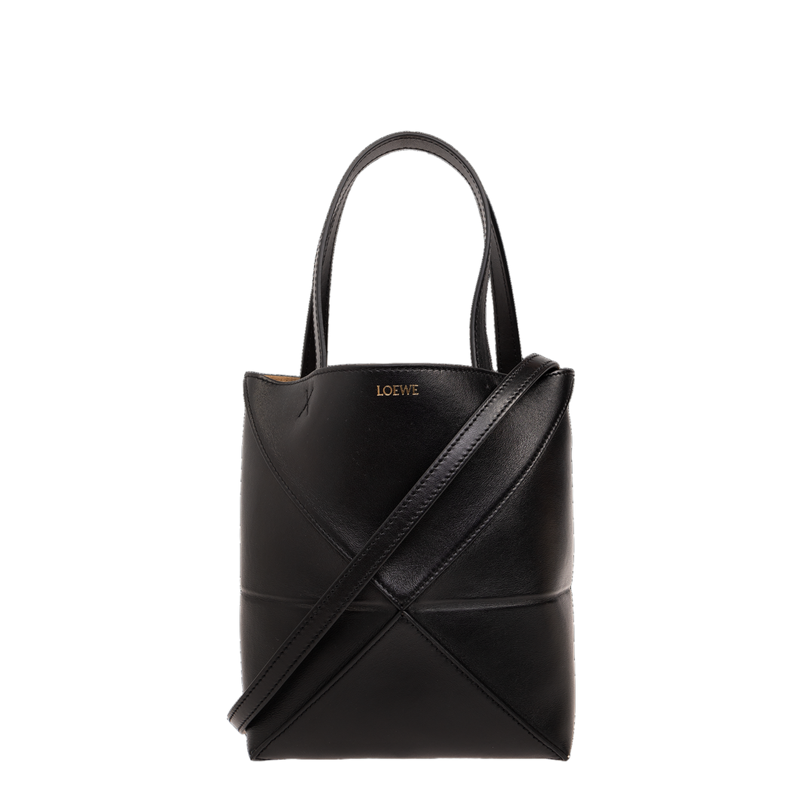 Puzzle Mini Calfskin Tote - Black - Image 1