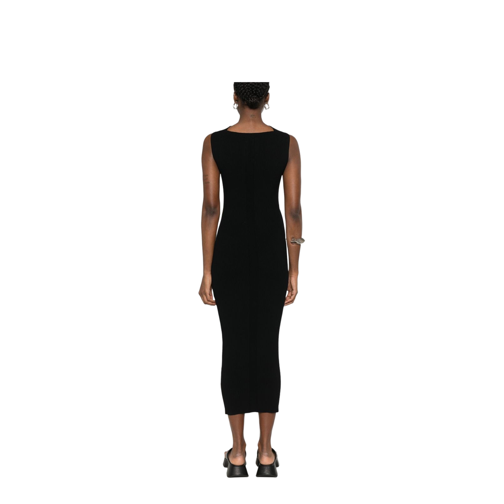 Knitted Long Dress Black - Image 5