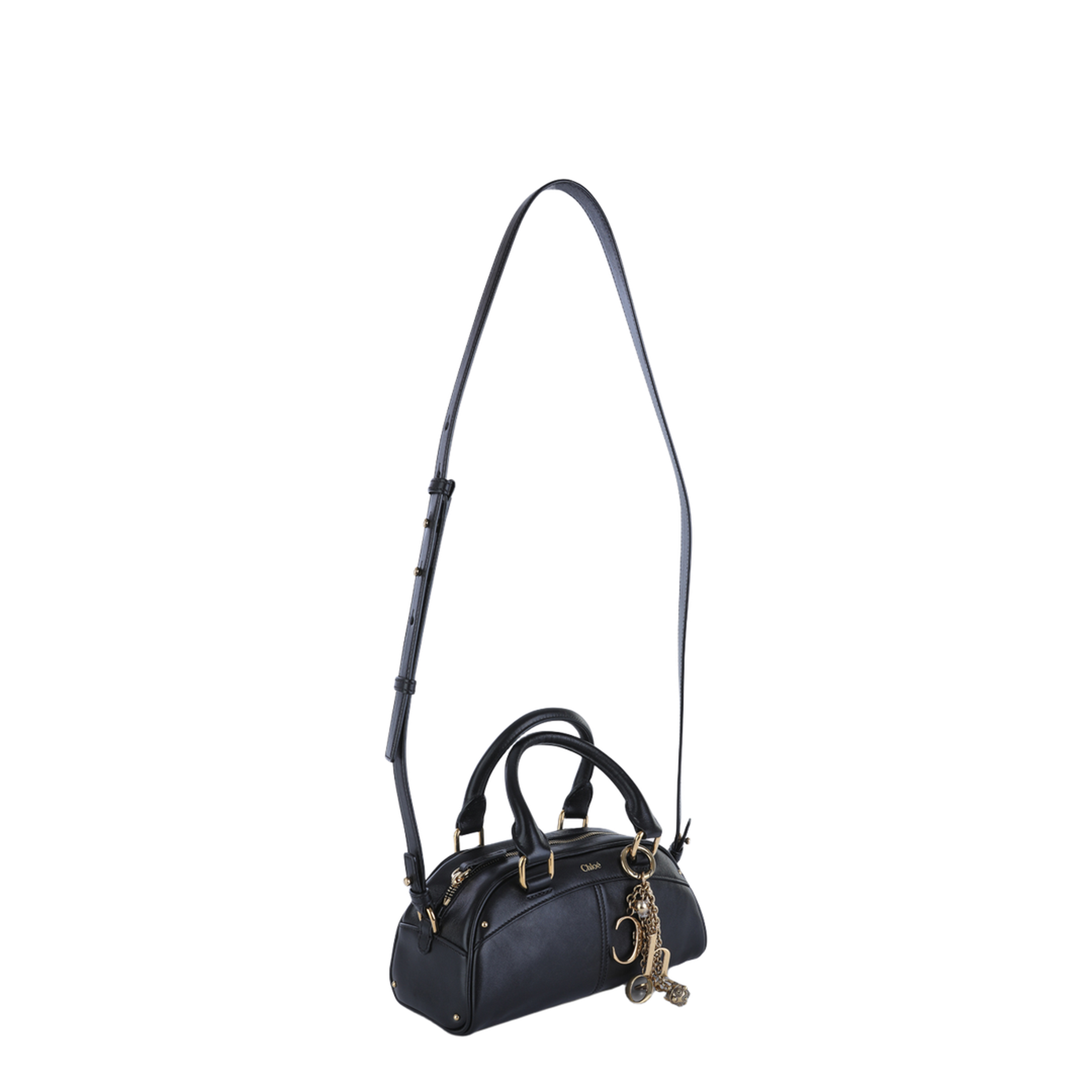 Small Chloé Bowling Bag in Soft Leather - Black - Image 3