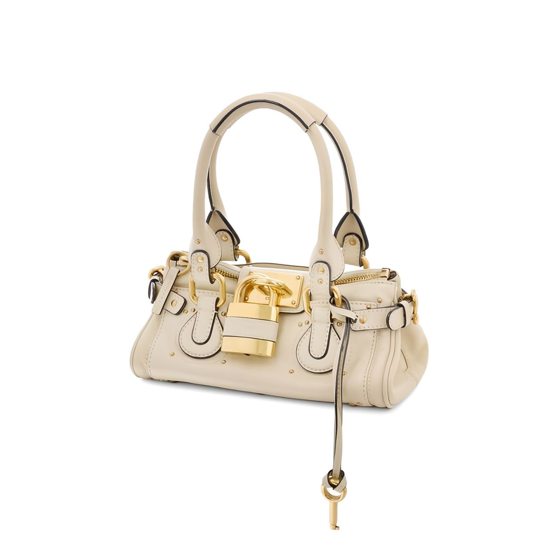 Paddington Small Grained Buffalo Leather Shoulder Bag - Cloudy Cream - Image 3