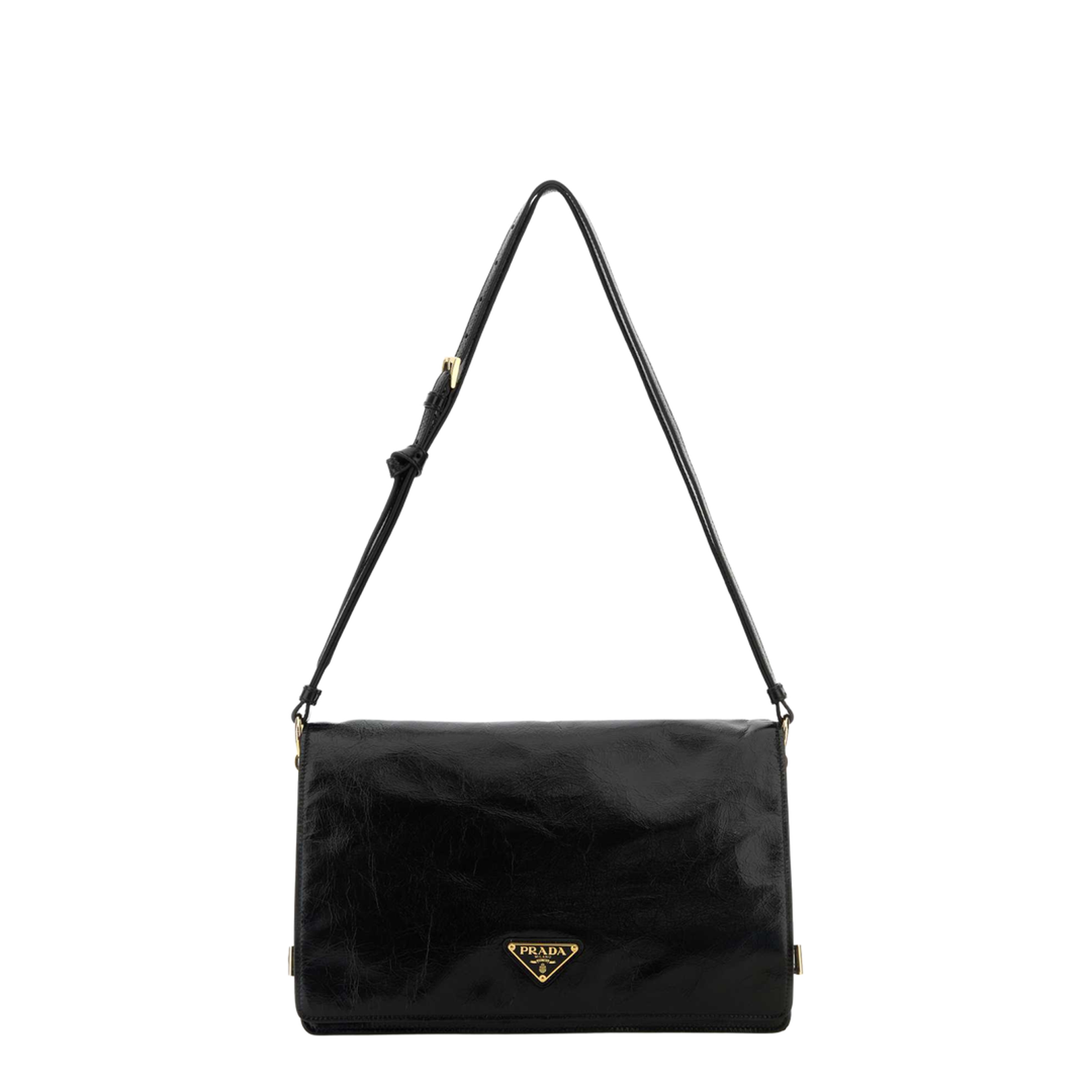 Black Medium Leather Shoulder Bag - Image 1
