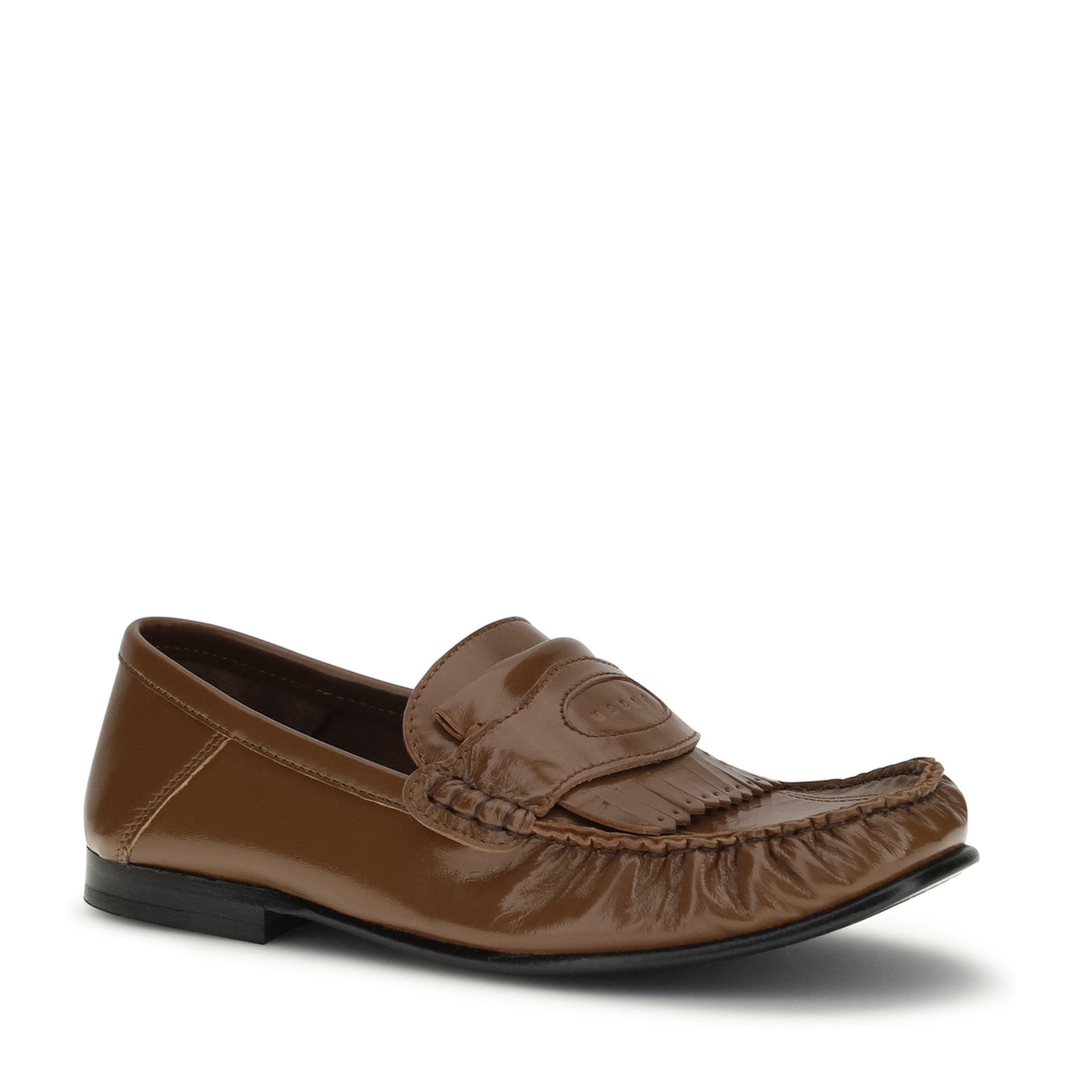 Leather Loafers with Tassels and Foldable Heel - Image 2