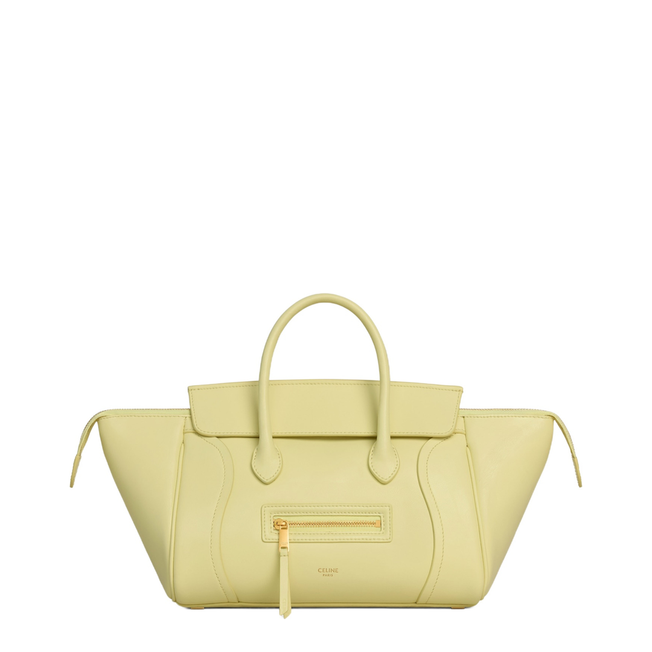 Luggage Small Leather Tote Bag - Yellow - Image 1