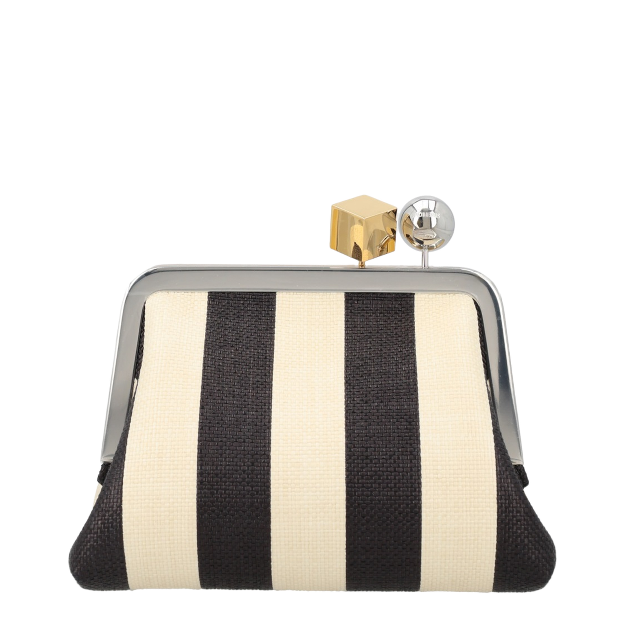 Le Berlingot Small Polyamide Clutch - Ivory/Black - Image 2