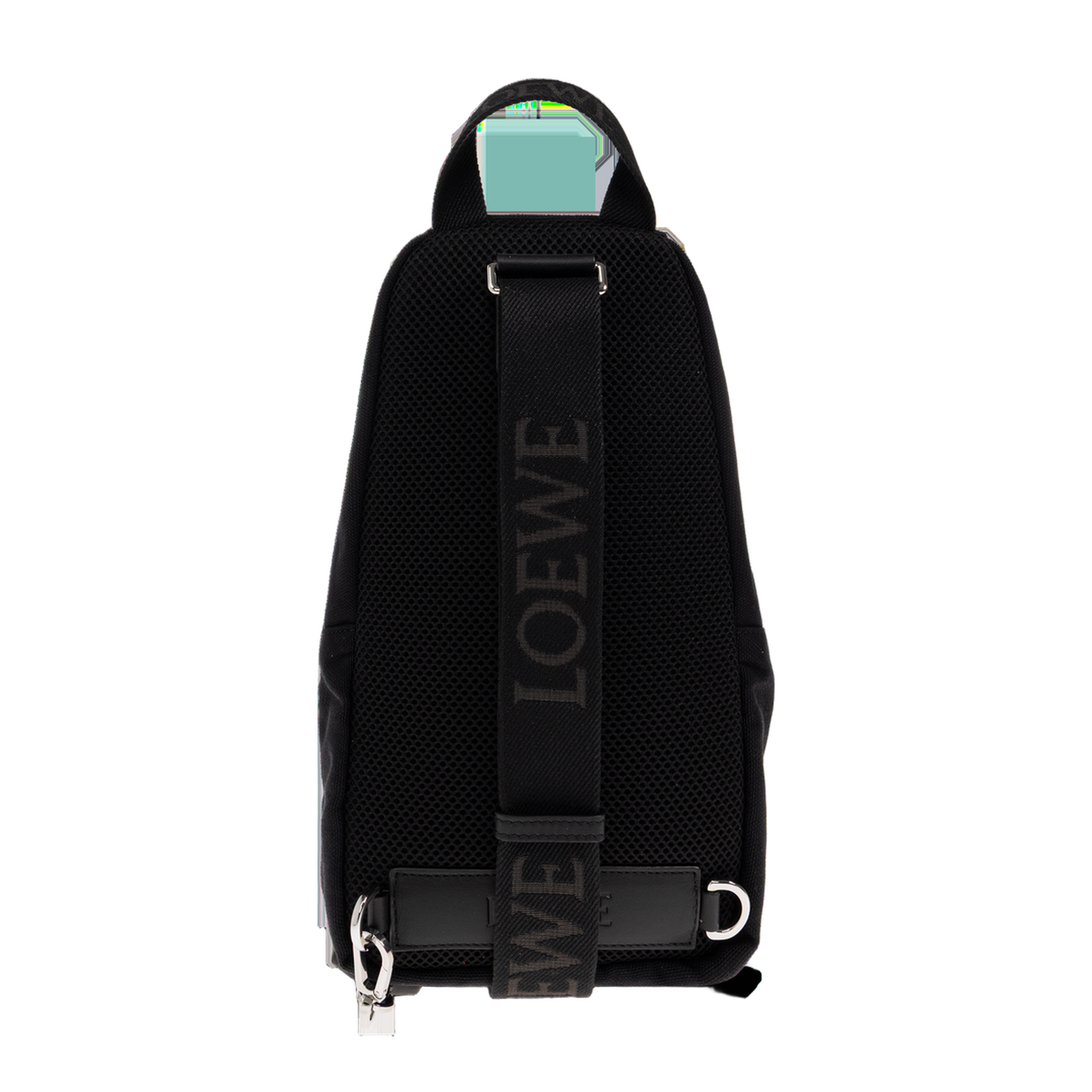 Flex Canvas and Suede Sling Bag - Black - Image 3