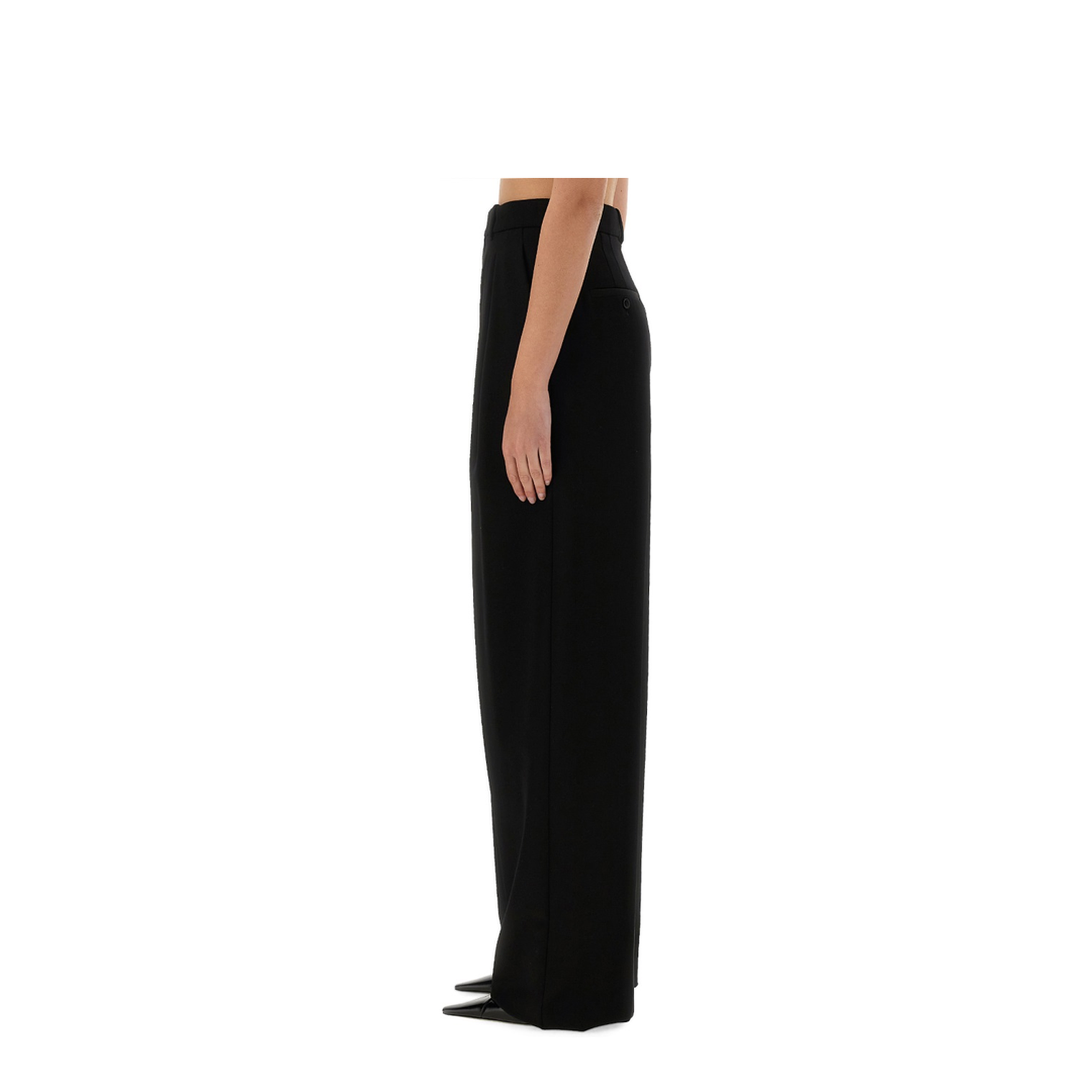 Wide-Leg Pants in Grain De Poudre - Image 4