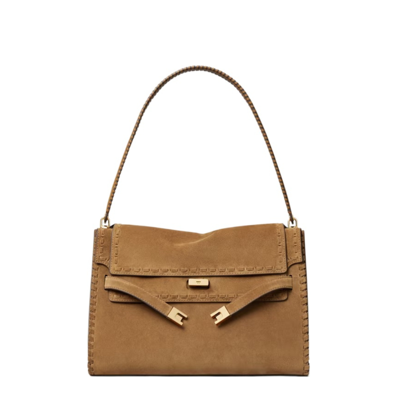 Lee Radziwill Large Shoulder Bag Suede Brown - Image 1