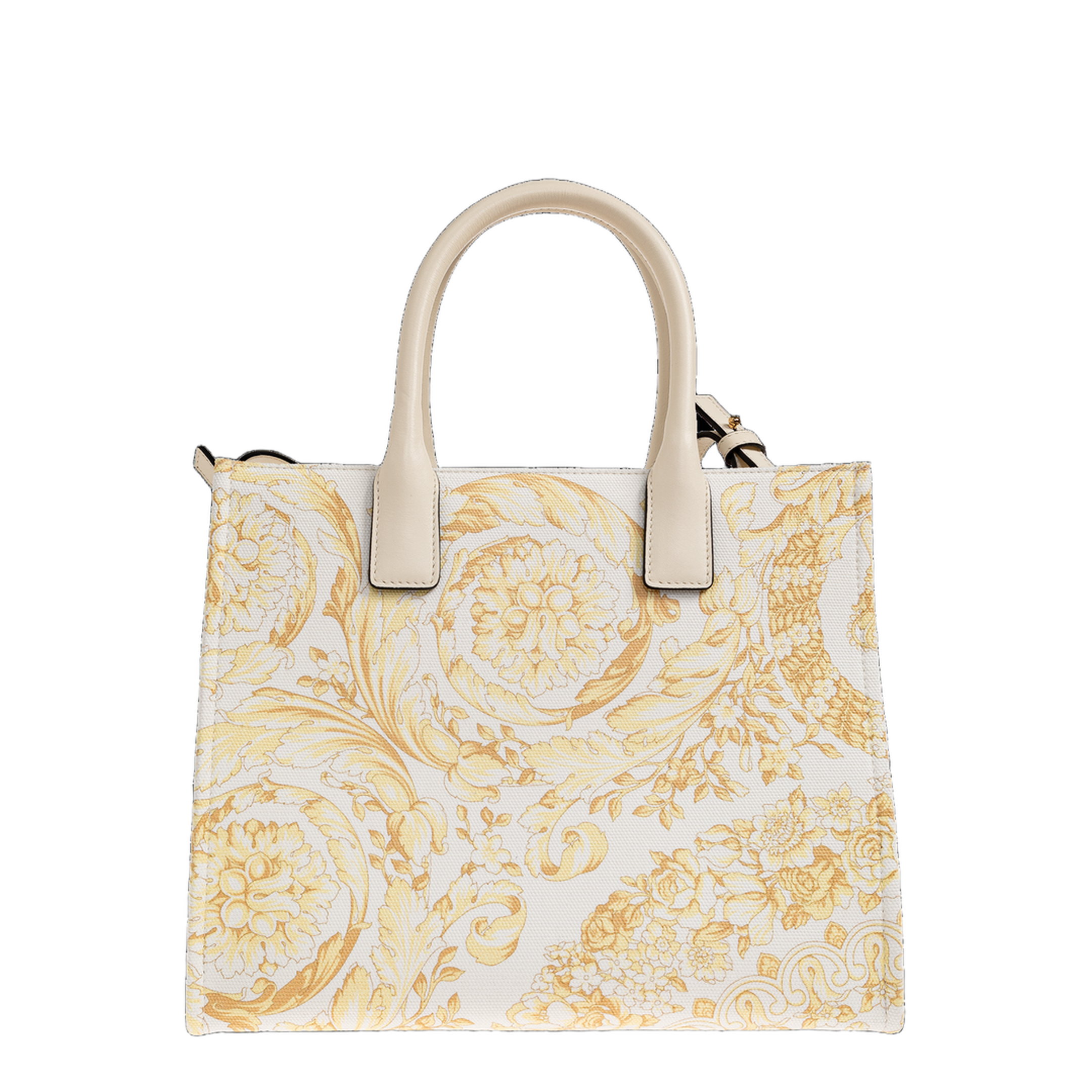 Versace La Medusa Small Canvas Tote Bag - Cream/Off-White - Image 3