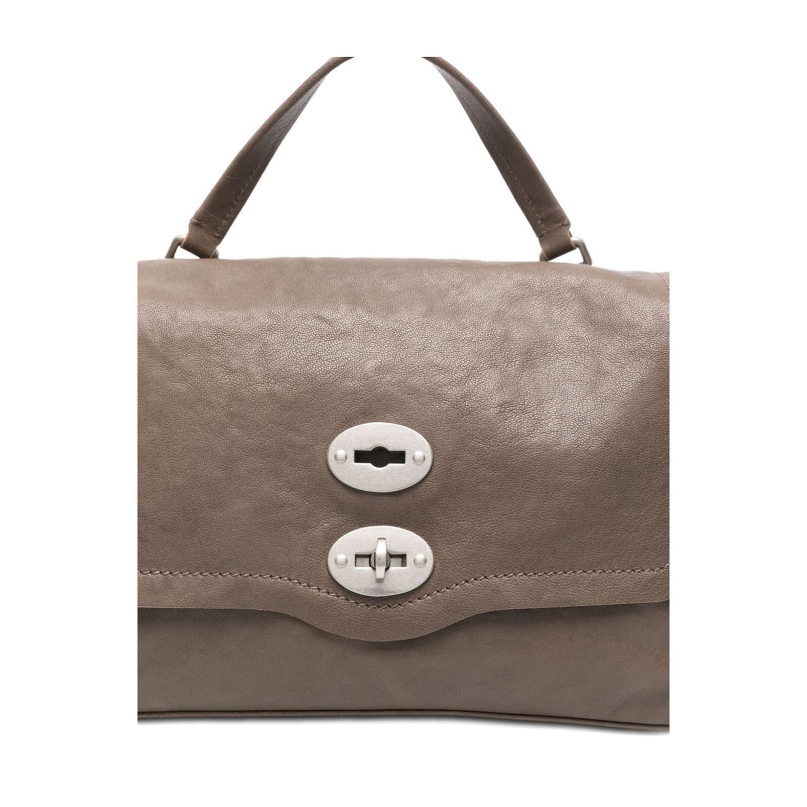 Postina Baby Calf Leather Top Handle Bag - Tabacco - Image 4