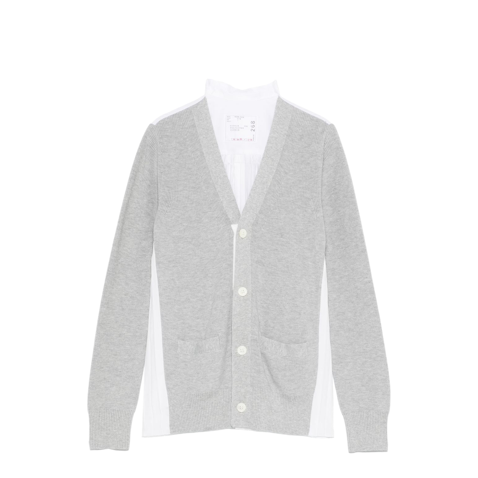 White V-Necked Cardigan - Image 1
