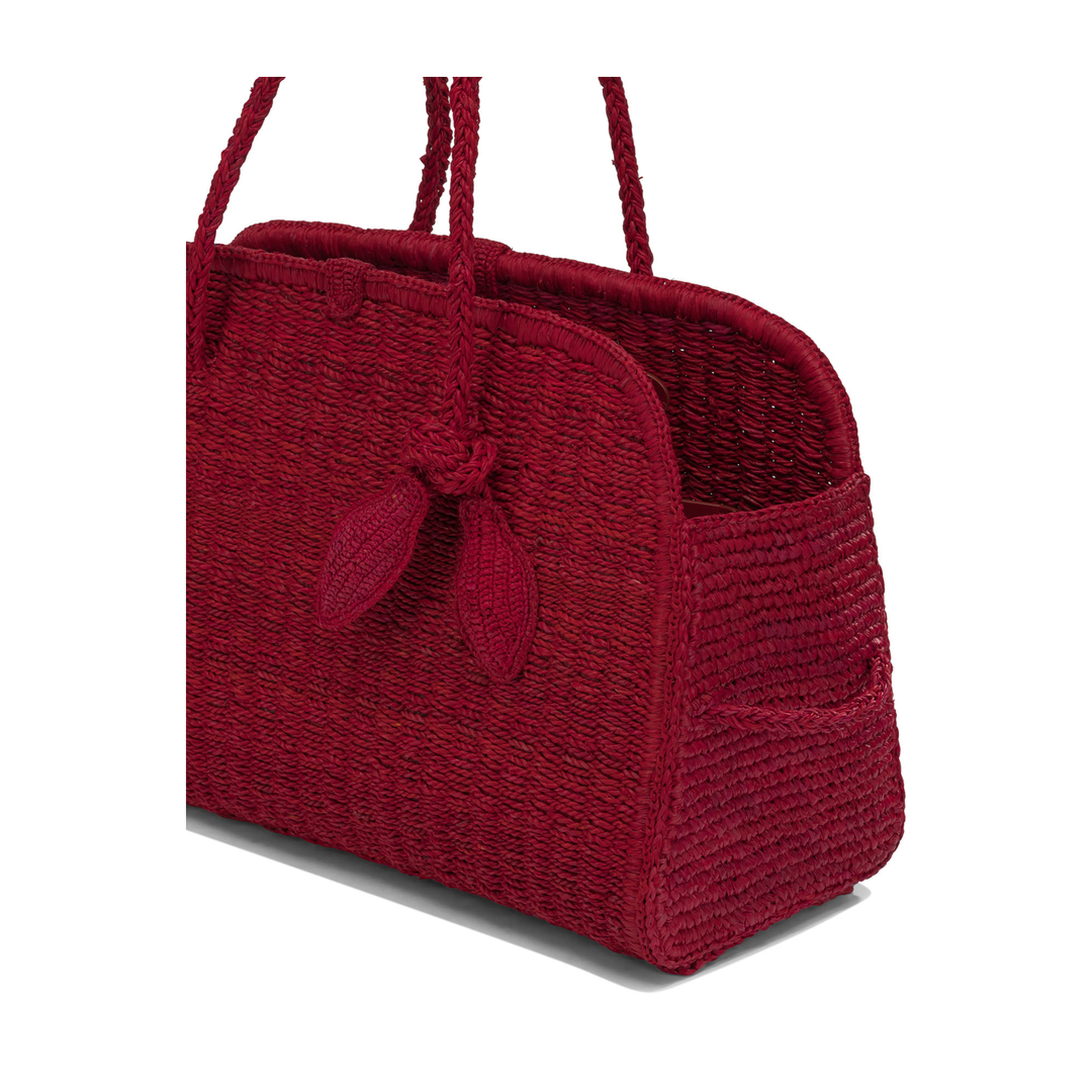 Le Turismo Medium Raffia Tote Bag - Red - Image 4
