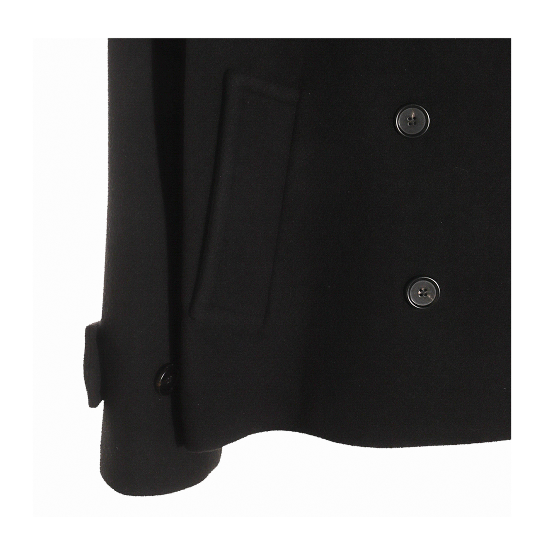 Oversized Wool Short Coat - Black - Image 5
